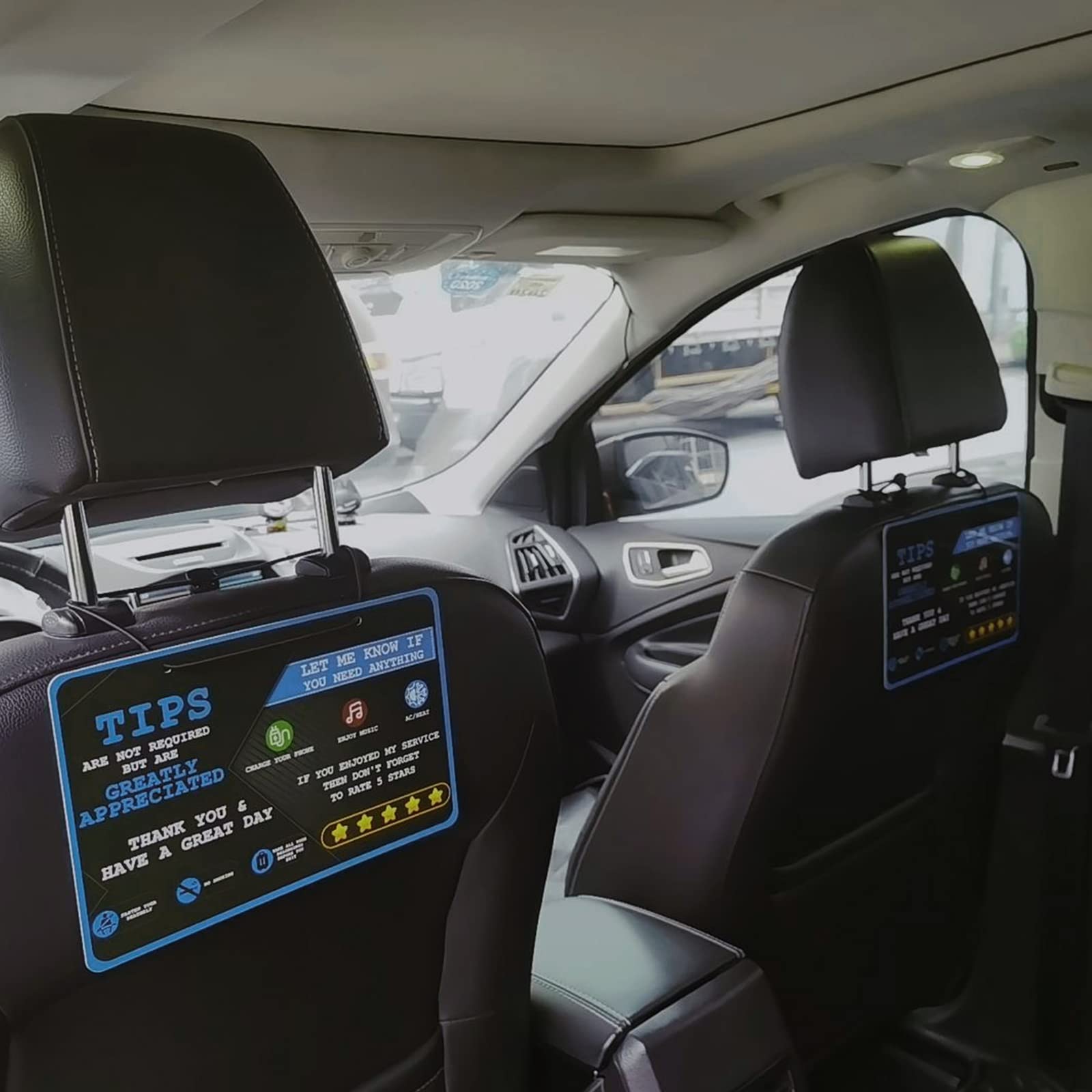 Aolamegs Rideshare Accessories Rating 5 Starstippingtips Sign Perfect Accessory For Taxi Rating Appreciation Signs 9 * 6'' (2 Pa