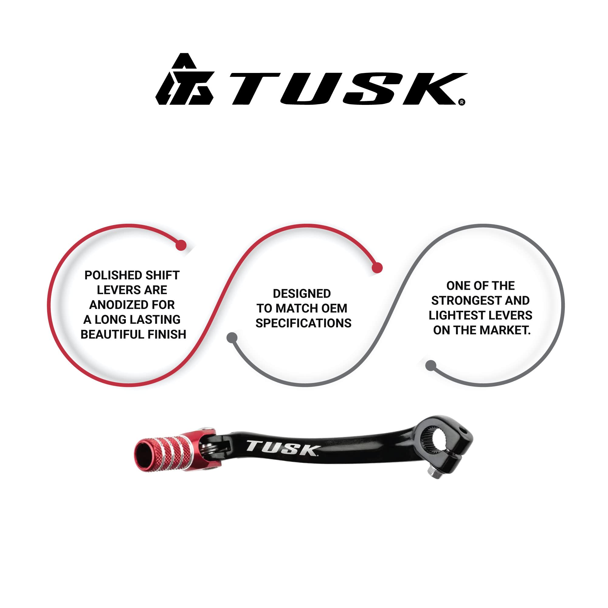 Tusk Folding Shift Lever Black/Red Tip For Honda Xr400R 1996-2004