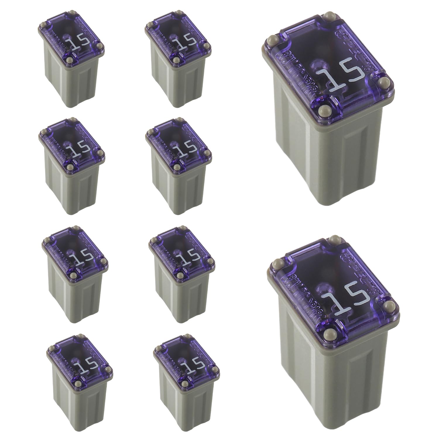 EPLZON 15A 15AMP 32V FMM MCASE 608815 Micro Cartridge Fuses Low-Profile Fuses Kit(Pack of 10pcs)