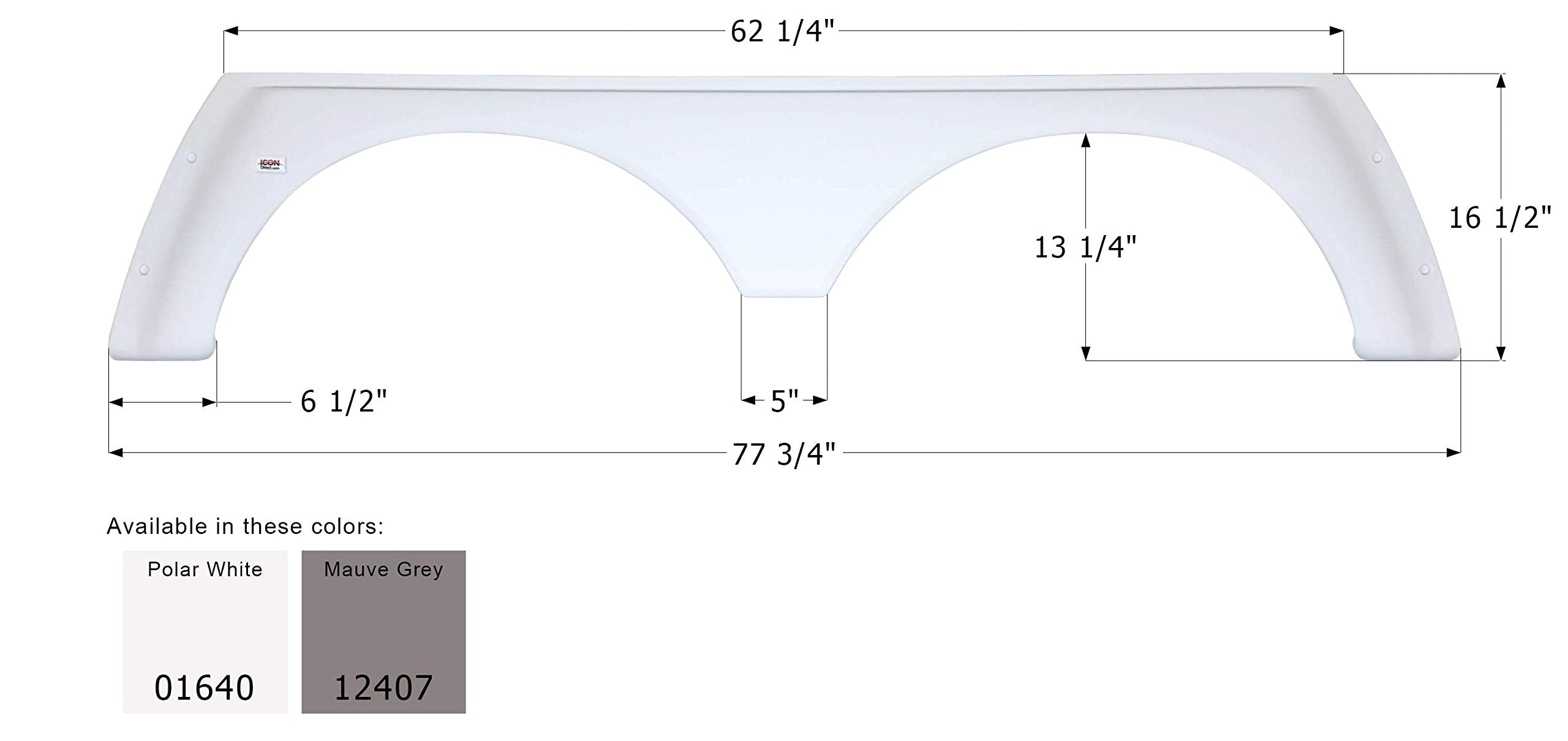 Icon Alpenlite Tandem Fender Skirt Fs779, Polar White