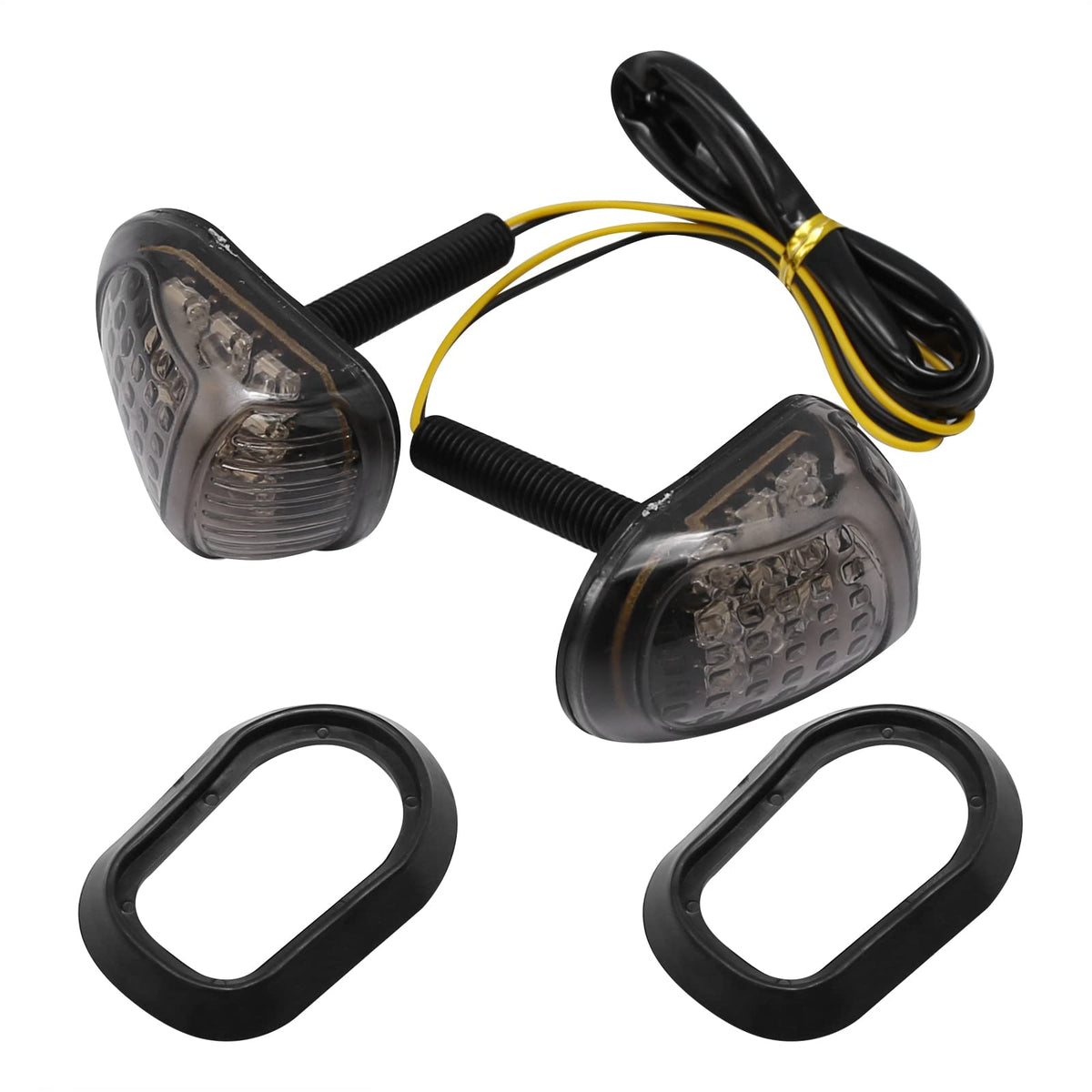 Anxingo 2PCS 12V Amber Motorcycle 9 LED Flush Mount Turn Signals Indicators Blinker Light Suitable for All 12V Motorcycles