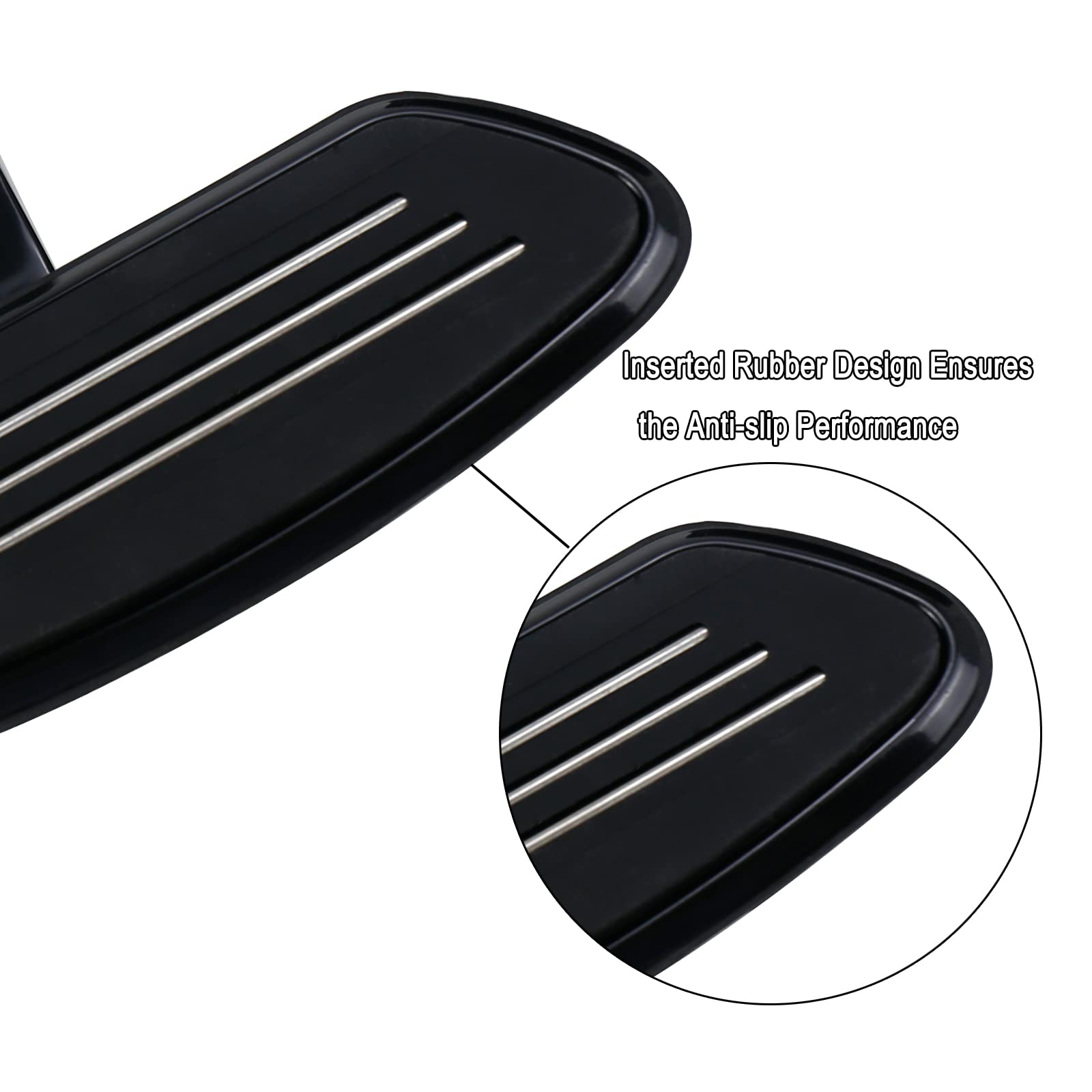 VASTMT Motorcycle Footboards - Black Aluminum Passenger Floorboard Kit for Harley Touring Models 1993-Up, Model Footboard-015-BK