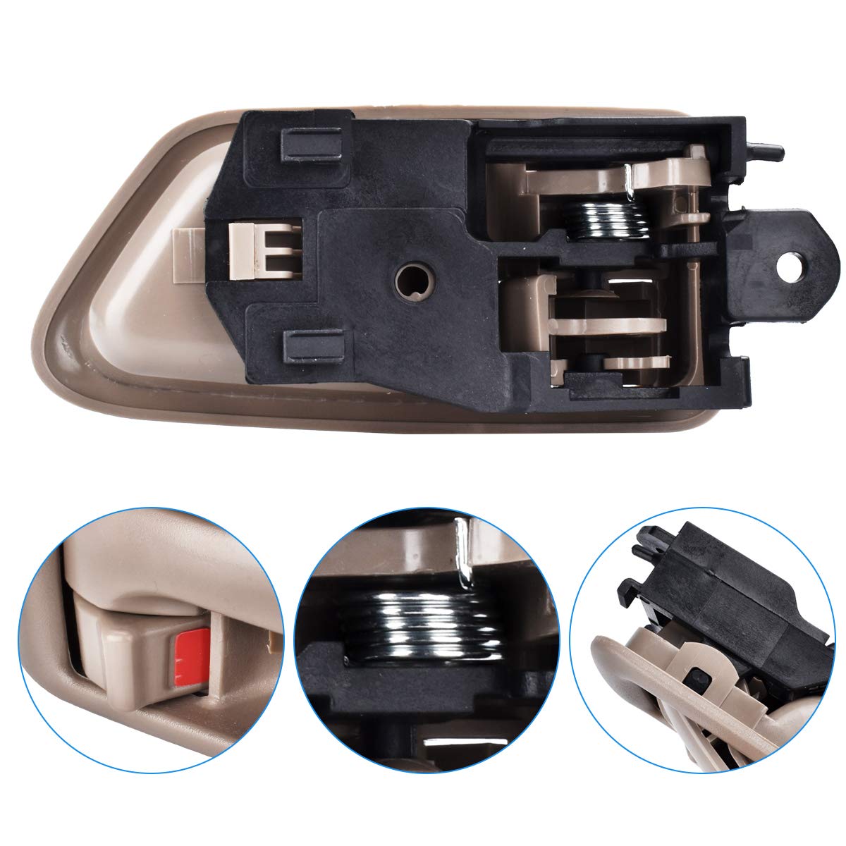 FAERSI Gray Interior Door Handle Replacement for 1997-2001 Camry - 2Pcs Front & Rear Driver/Passenger Side