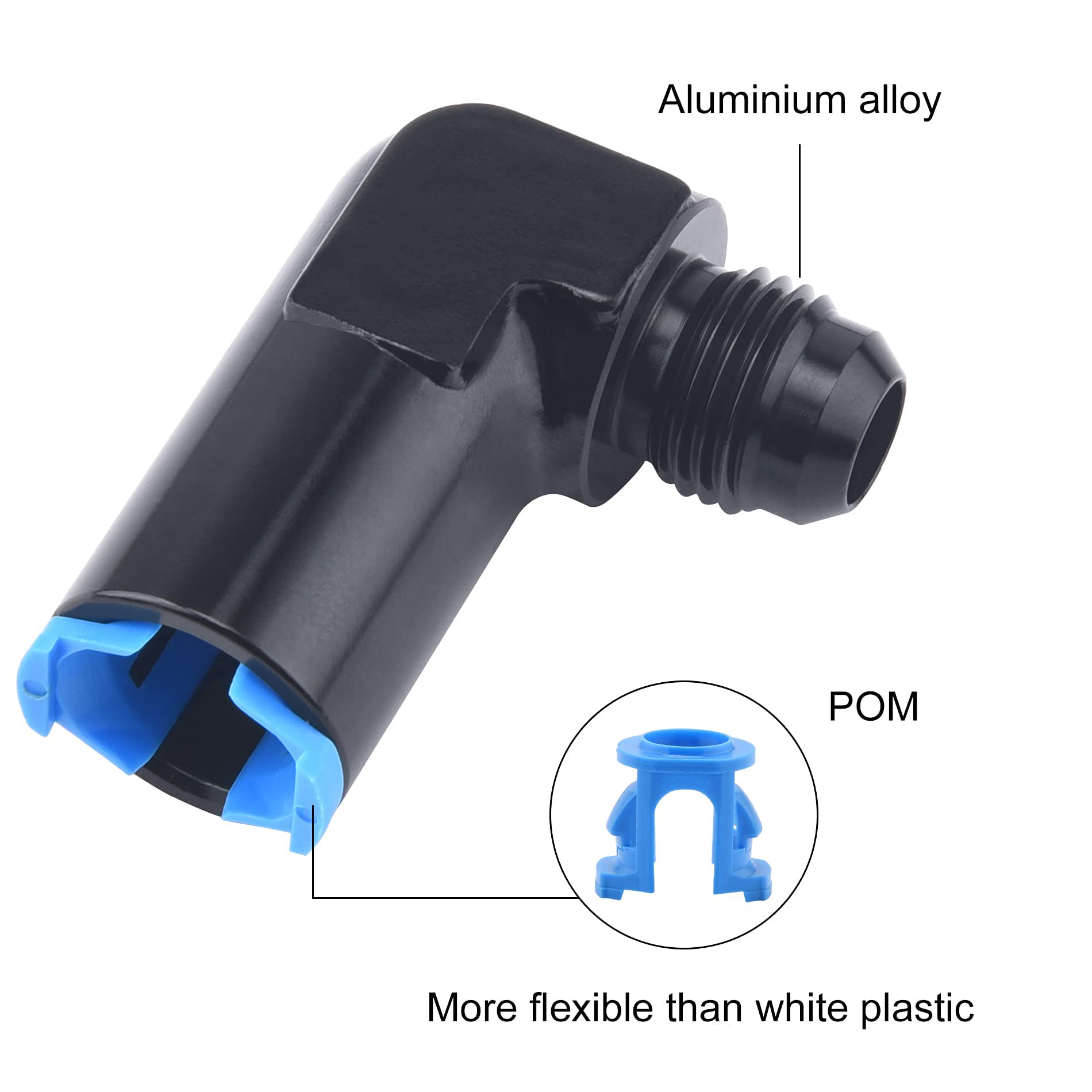 Evil Energy 6An Male To 3/8' Sae Quick-Disconnect Female 90 Degree Push-On Efi Fuel Rail Fitting