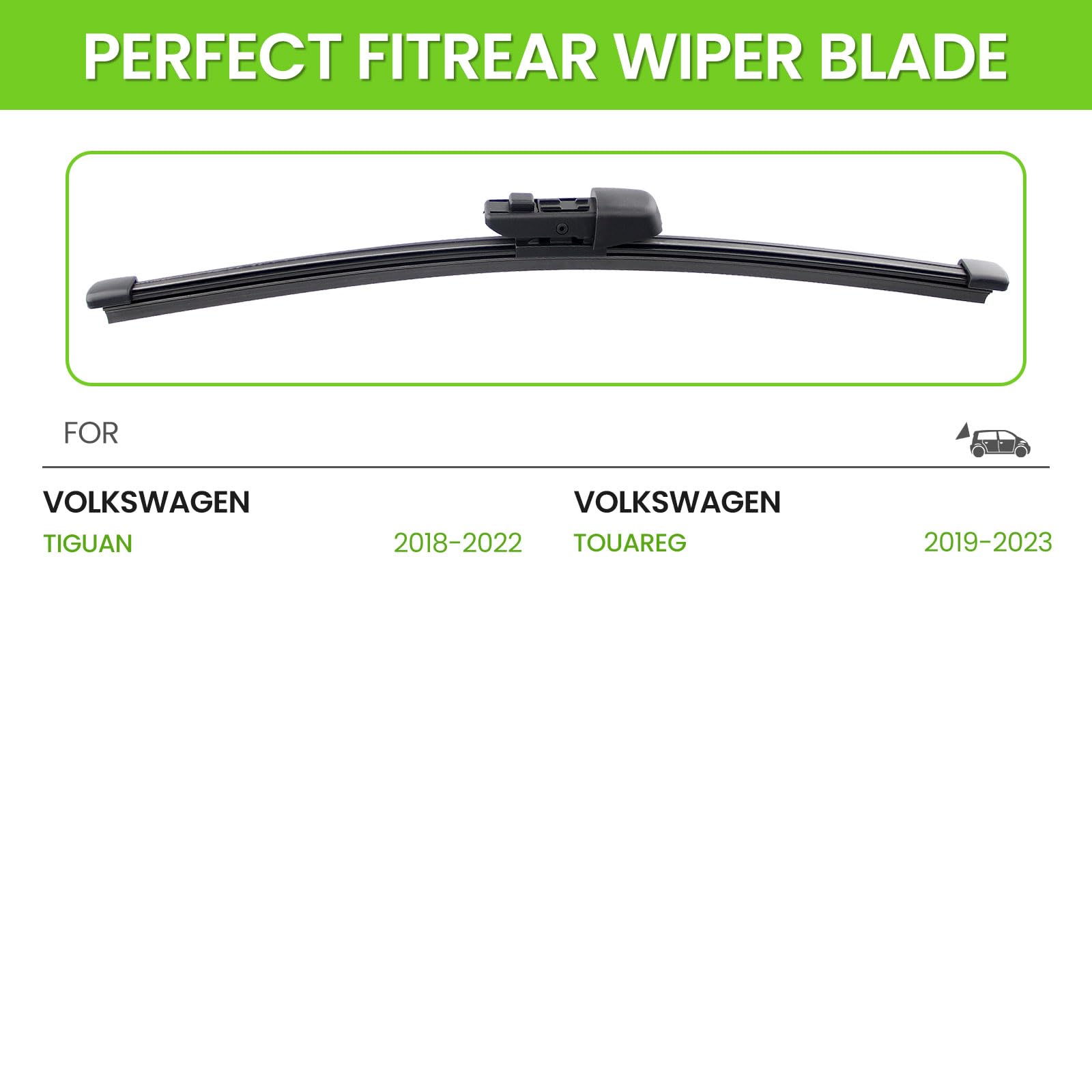 Parrati® 15'' Premium Rear Wiper Blades All-Season Replacement For 2018-2022 Volkswagen Tiguan,2019-2023 Touareg Rear Windshield Wipers-(15-G)
