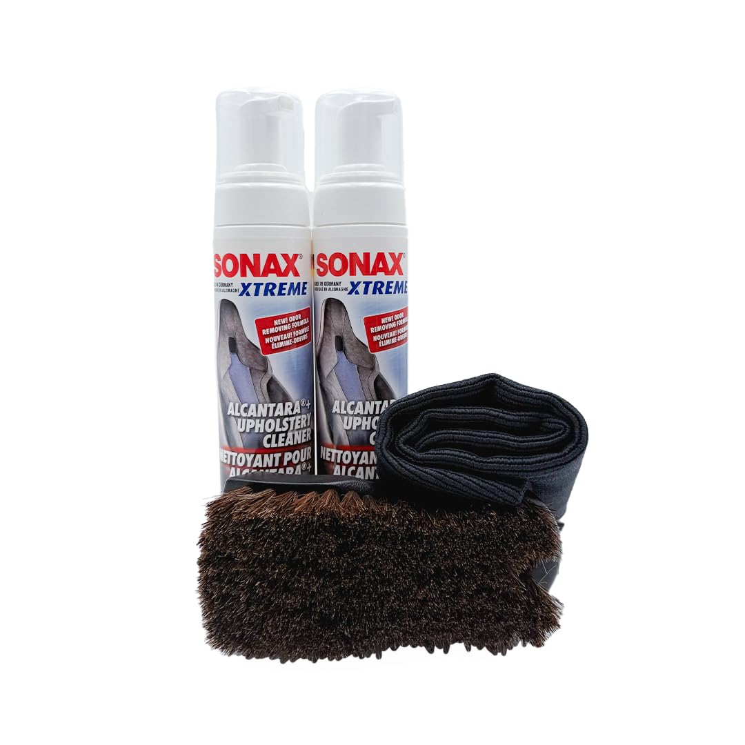 Autogeek SONAX Alcantara & Upholstery Cleaner Bundle | Removes Stains & Restores Color on Delicate Surfaces | Includes 2 x 250ml