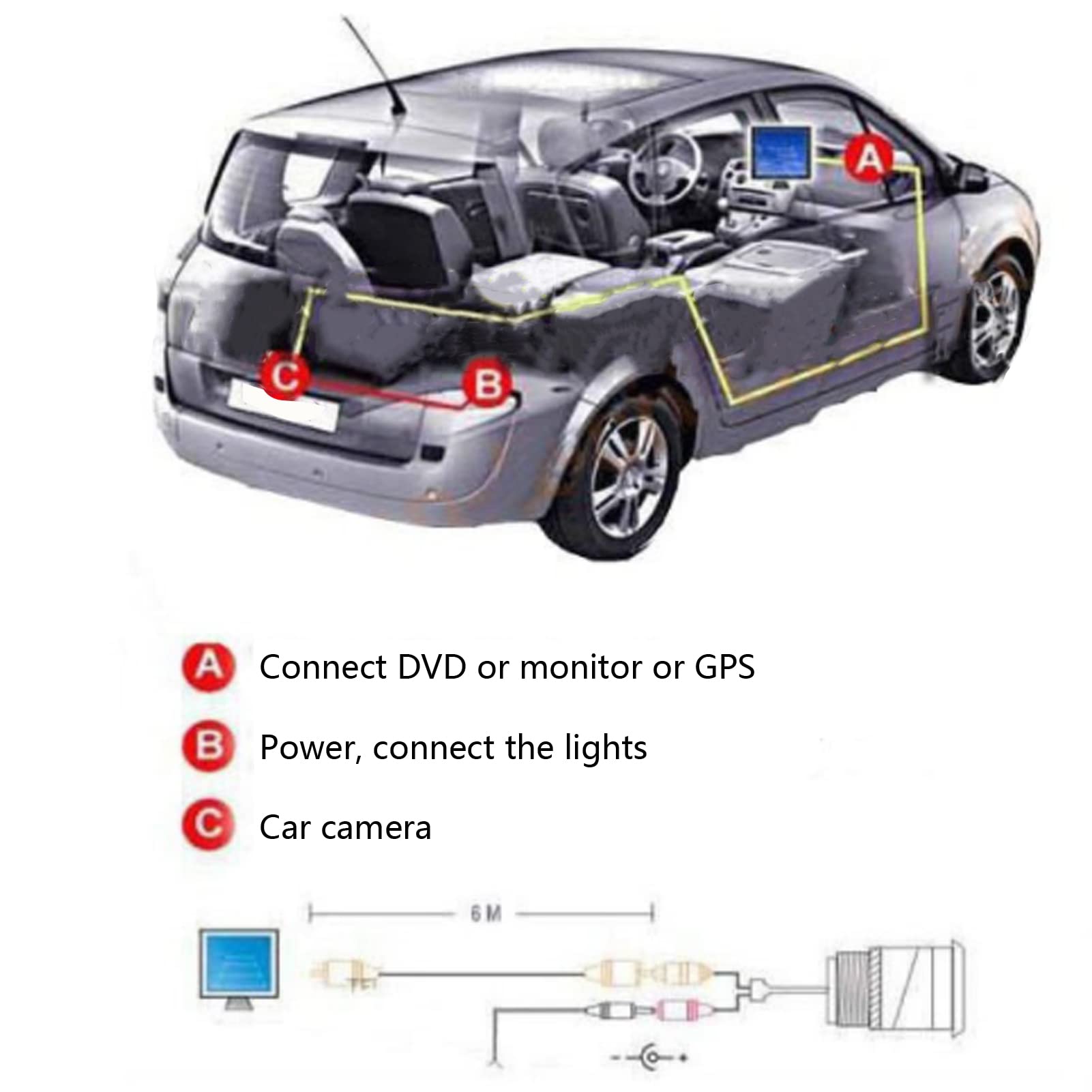 Backup Ccd Camera Fit For Mazda 3 Axela 2013?2019, Abs Car Rear View Ccd Camera 170 Wide Angle Ip67 Waterproof Replacement