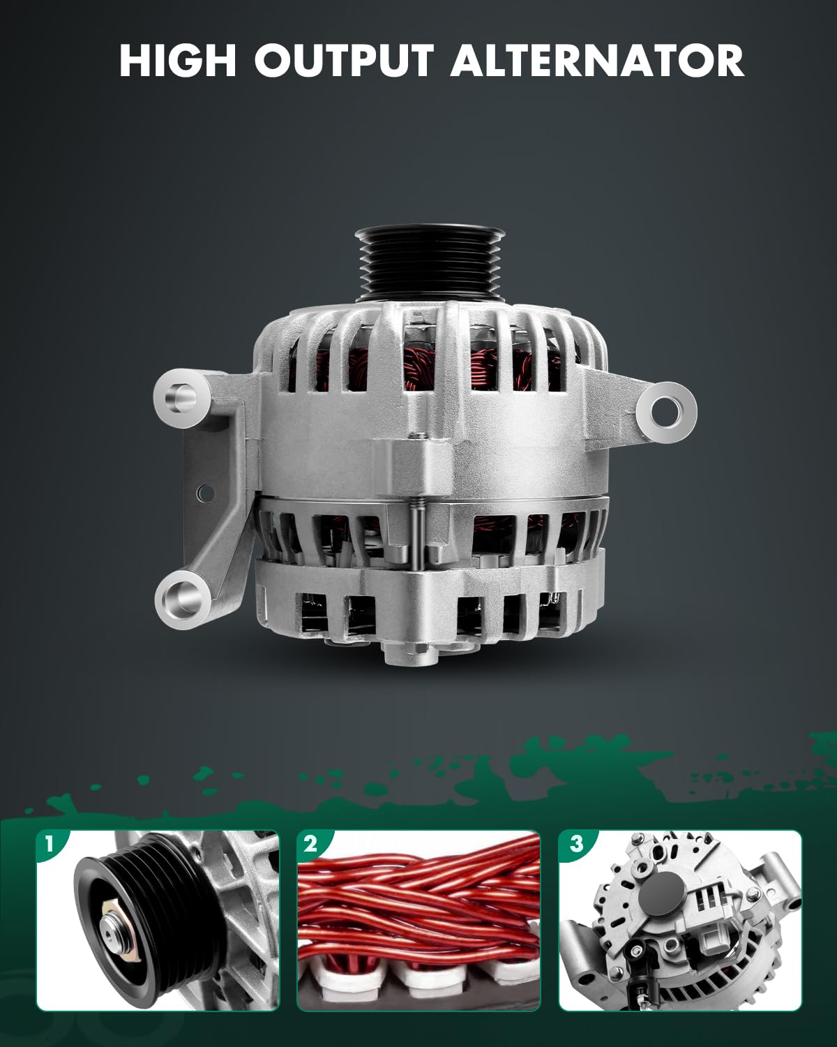 SCITOO New Alternator Fit for 2.0L 2.3L for Ford Focus 2005 2006 2007 12V 110Amp CW 6-Groove Pulley - 8406 4S4T-10300-AC AFD0115