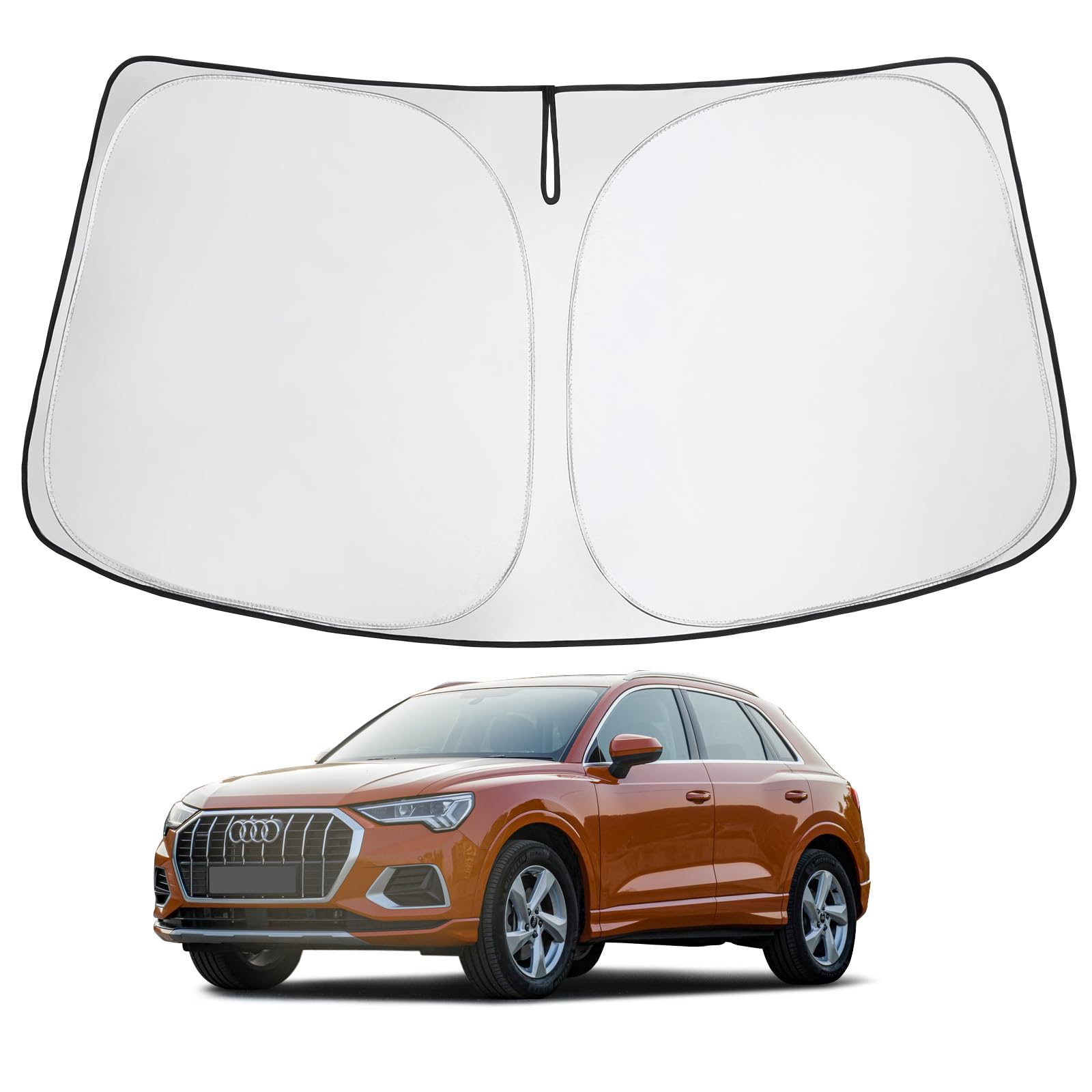 Proadsy 2025 Upgrade Front Windshield Sun Shade Foldable Sunshade Protector Custom Fit Audi Q3 2019-2024 2025 Premium, Premium P