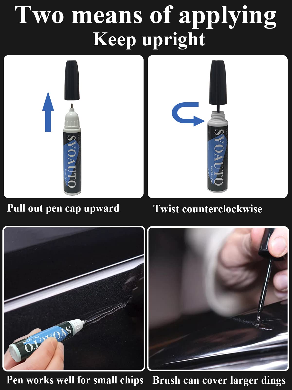SYOAUTO Crystal Black Pearl NH731P Touch Up Paint Fit for Honda Auto Touch up Paint Scratch Repair Automotive Paint Scratch Remo
