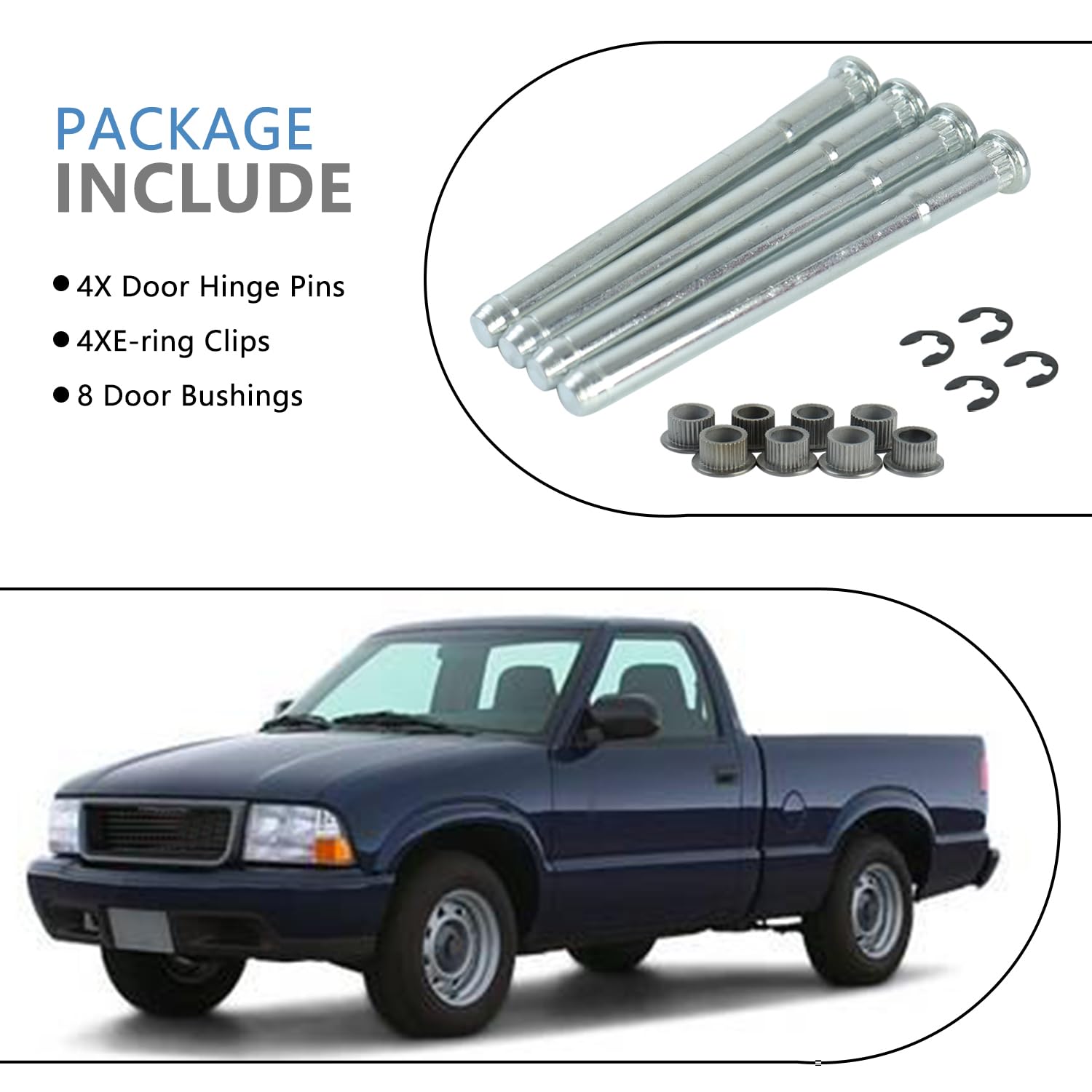 Door Hinge Pin And Bushing Kits Compatible With 1994-2004 Chevy S10 Gmc Blazer Gmc S15 Pickup Sonoma Jimmy Oldsmobile Bravada 4