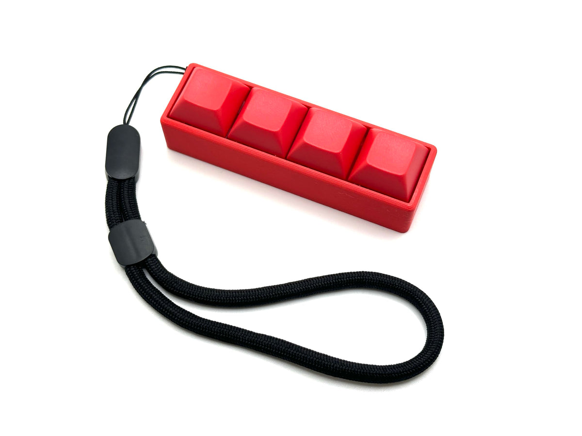 Four-Button Clicky Mechanical Switch Fidget Toy | Stim Toy, Stress Relief, Adhd (Red Base, Red Keycaps)