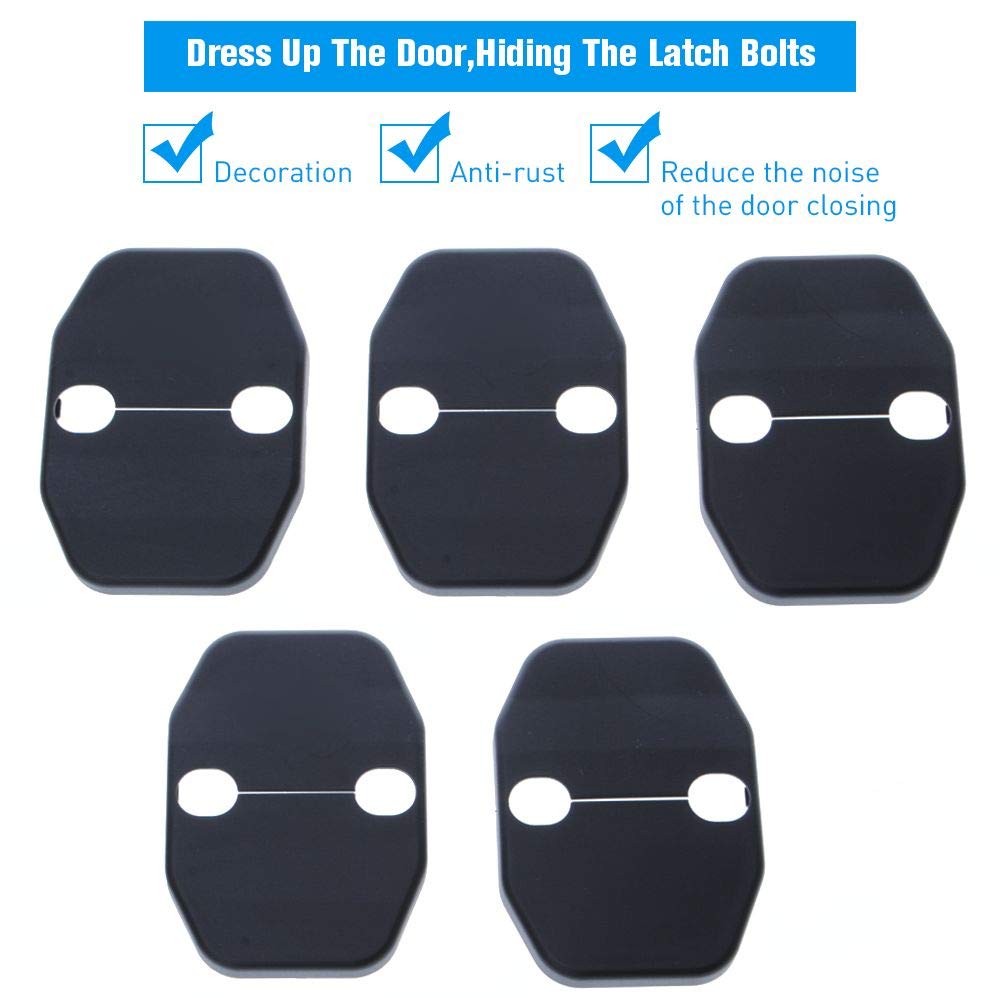 Voodonala Door Lock Covers Protection Trim For Jeep Wrangler Jk Jku 2007-2018, For Jeep Grand Cherokee, For Dodge Chrysler, Blac