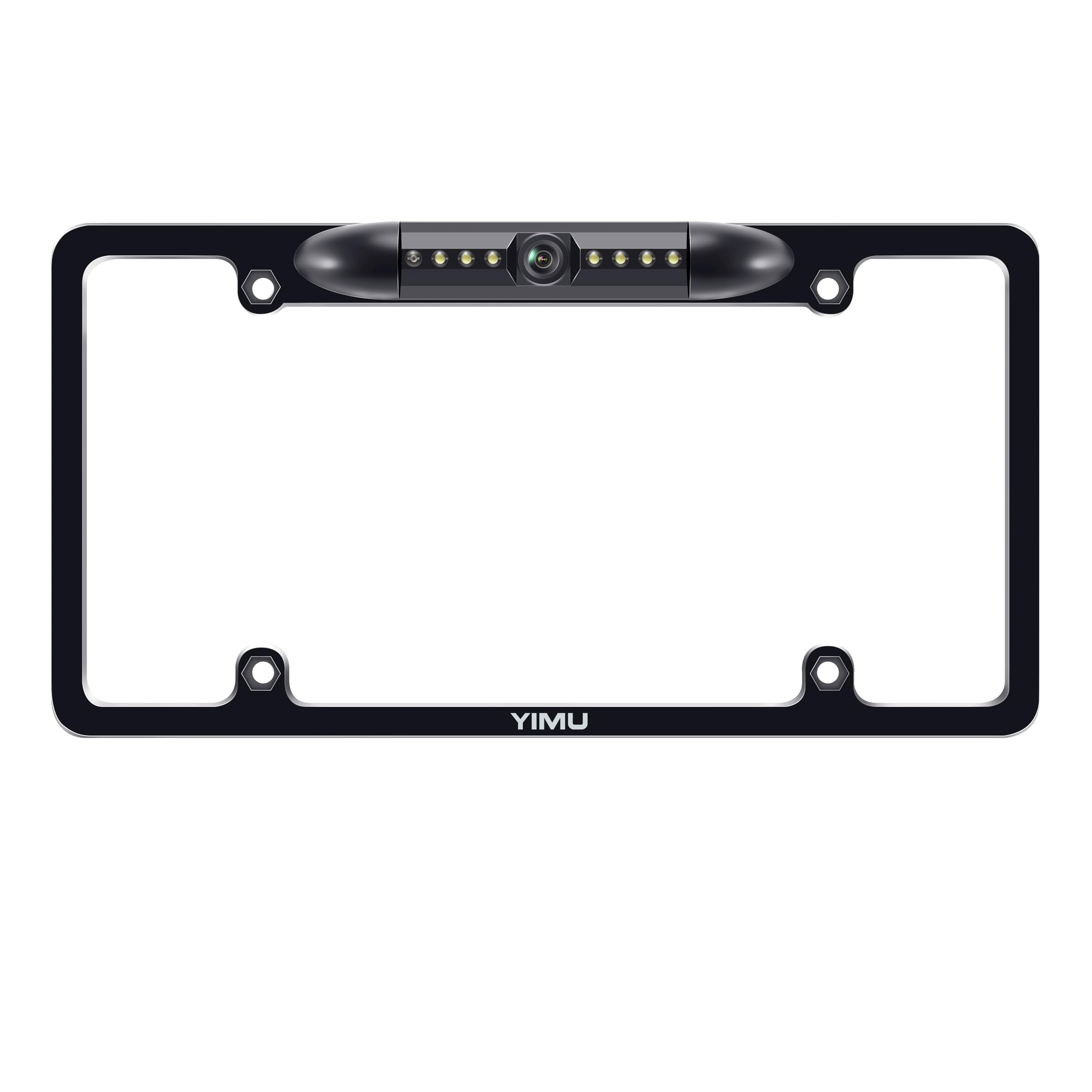 Yimu License Plate Frame Backup Camera Hd Rear View Reverse Camera With 7 Led Night Vision 150 Degree Viewing Angle, Waterproof,