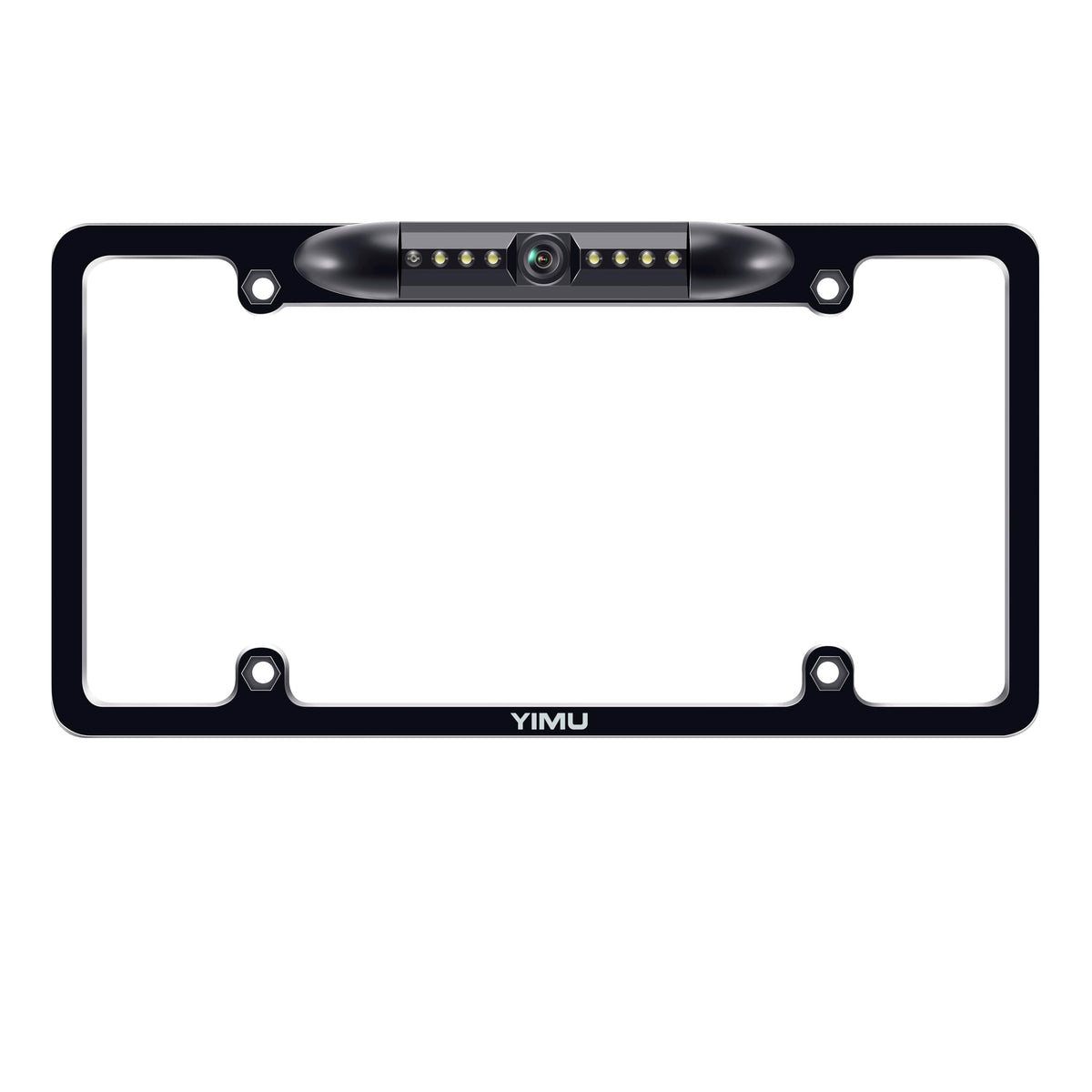 Yimu License Plate Frame Backup Camera Hd Rear View Reverse Camera With 7 Led Night Vision 150 Degree Viewing Angle, Waterproof,