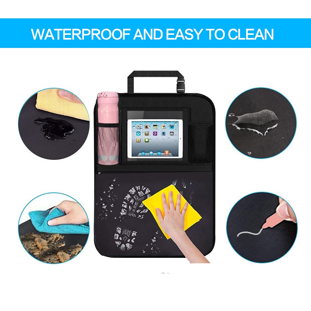 Blyphoo Premium Backseat Organizer For Kids 2 Pack, Heavy Duty Waterproof And Stain Resistant Kick Mats Back Seat Protector, Dur