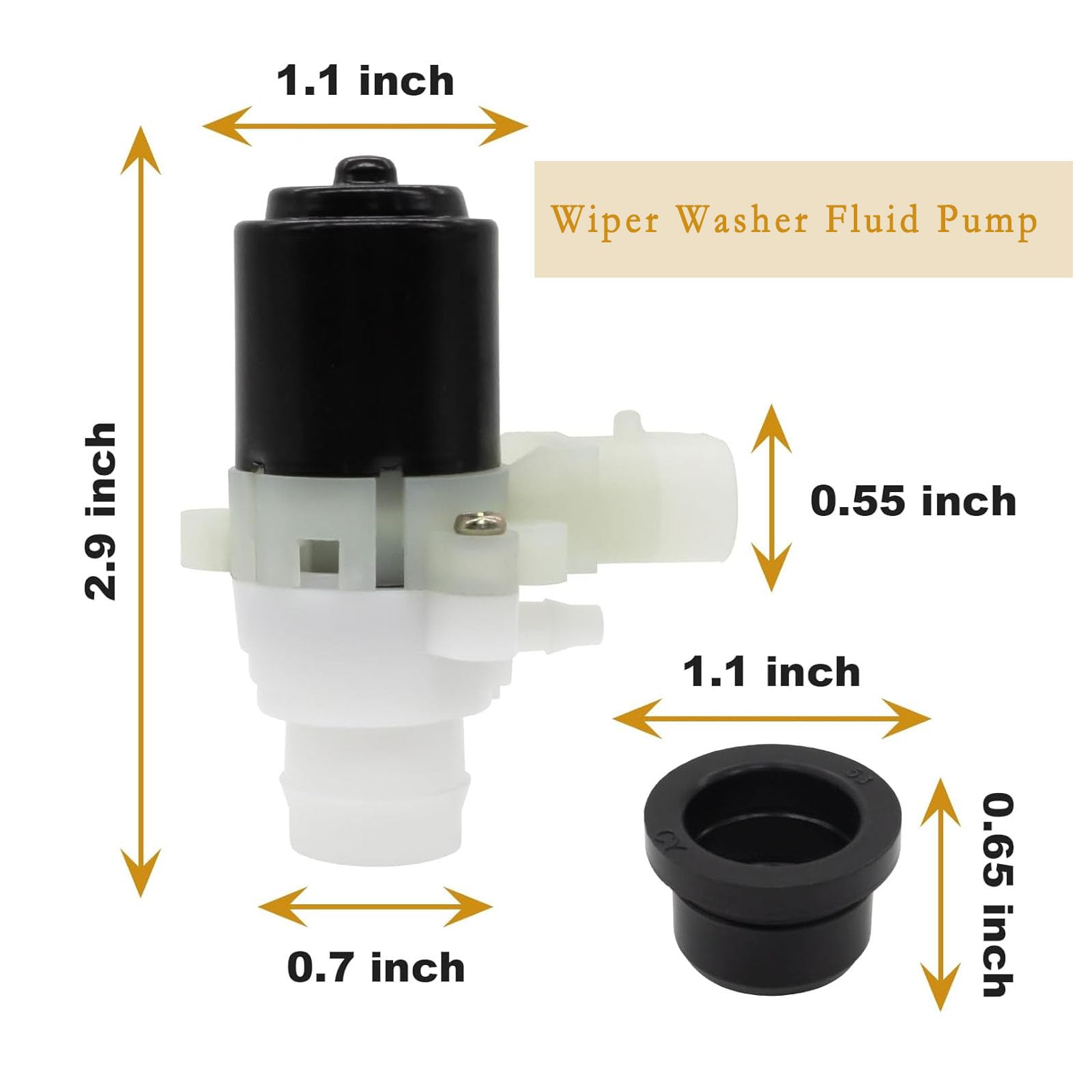 Earthtec New Truck Windshield Wiper Washer Fluid Pump For Peterbilt 104307 Hlk7046 385 386 387 388 389 579 385 386 387 388 389 579 Kenworth T680 T880 Windshield Washer Pump (1 Pack)