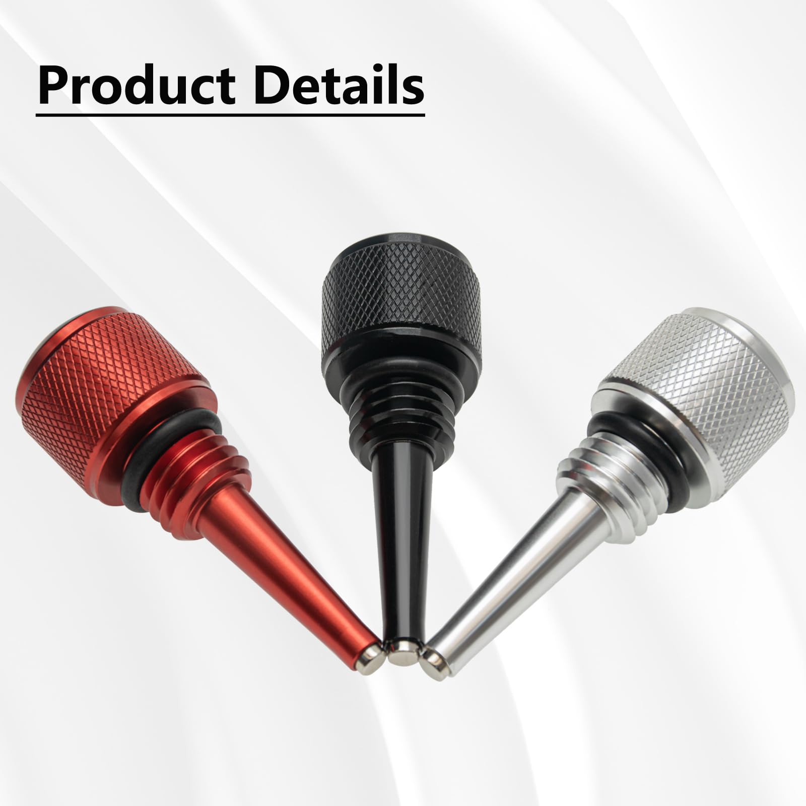 Set Of 3 Replacement For 55201 Magnetic Oil Dipstick For Inverter Generator With O Ring,Compatible With Predator/Wen/Yamaha(Red?Black?Silver) (3, Silver & Red & Black, M18)
