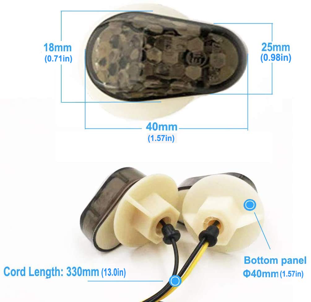 Samdo Motorcycle Flush Mount Led Turn Signals Smoke For Yamaha Fz1 Fz6 Fzr Fazer Yzf R1 R6 R6S Fz1 Fz6 Fz8 Fazer Xj6 Mt03