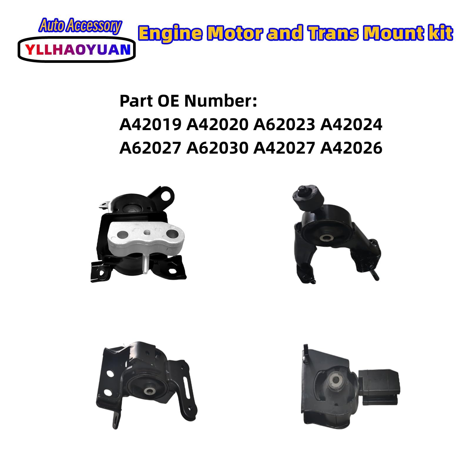 Yllhaoyuan Engine Motor Mount Set for 2014-2019 Toyota Corolla 1.8L Sedan - A42019 A42020 A62023 A42024 A62027 A
