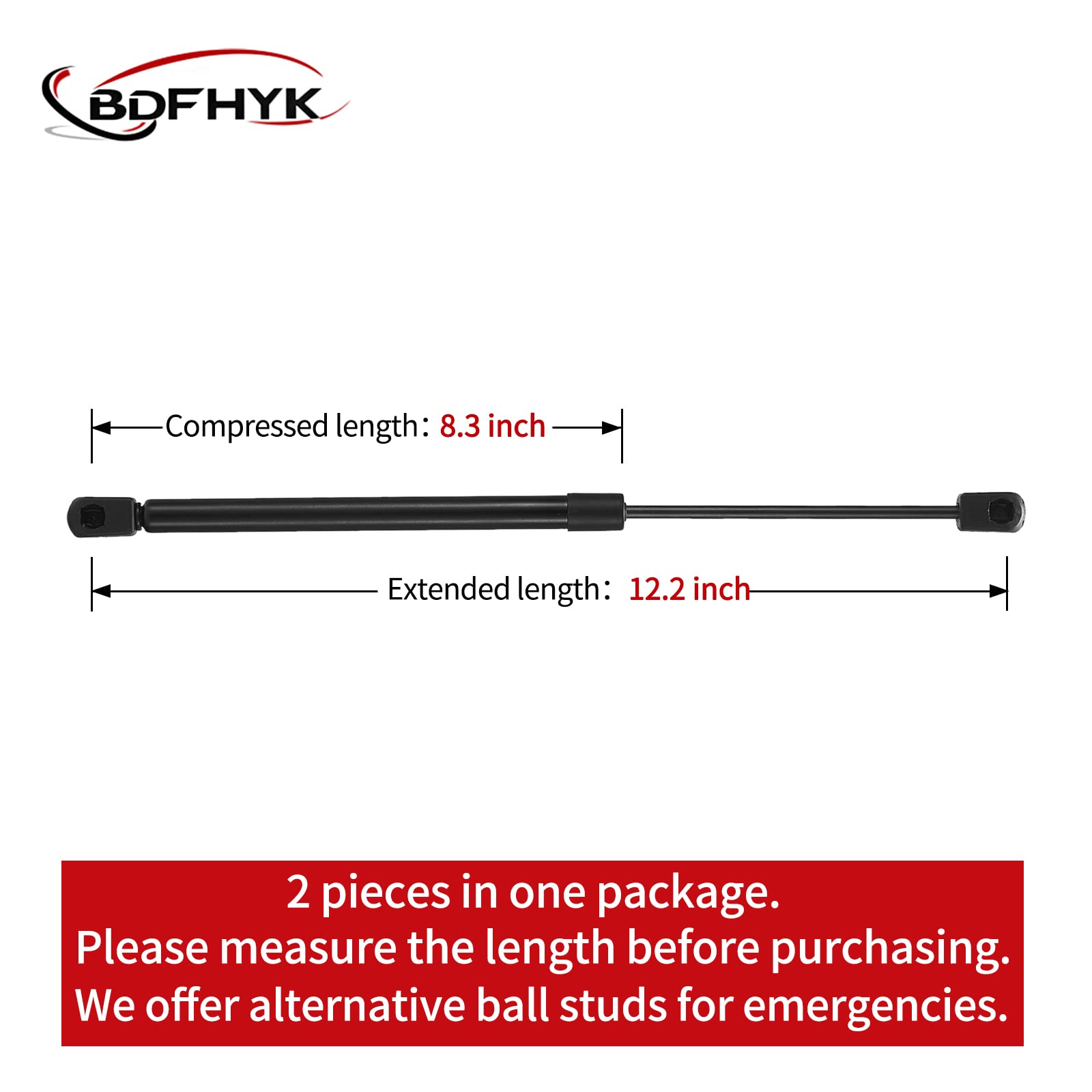 Bdfhyk C16-03795 12 Inch 24 Lbs Truck Camper Shell Gas Shocks Struts Lift Support Gas Spring For Truck Cap Window Leer Topper Camper Shell Tool Box Chest C1603795