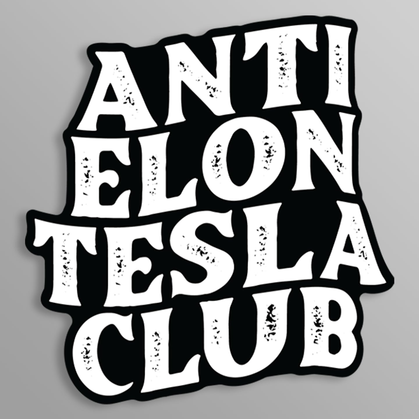 Anti Elon Tesla Club Bumper Sticker Vinyl Decal for Tesla Owners Model X Y 3 Black and White Funny Gift for Tesla Owners Regret