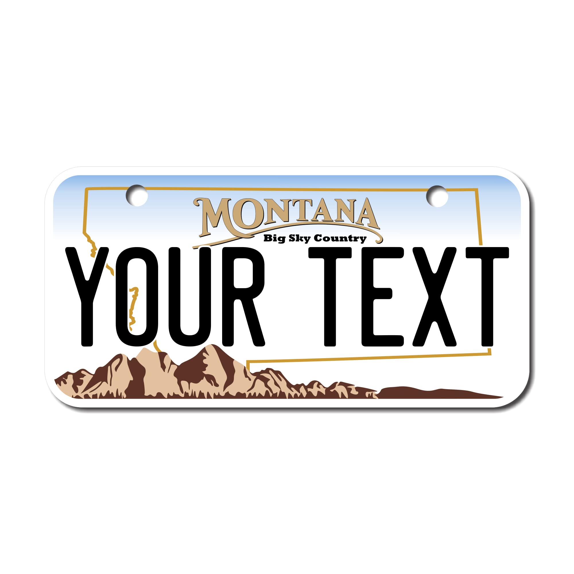 Teamlogo Personalized Montana License Plate - Sizes For Kid 'S Bikes, Cars, Trucks, Cart, Key Rings Version 1 (3 X 6 Aluminum Li
