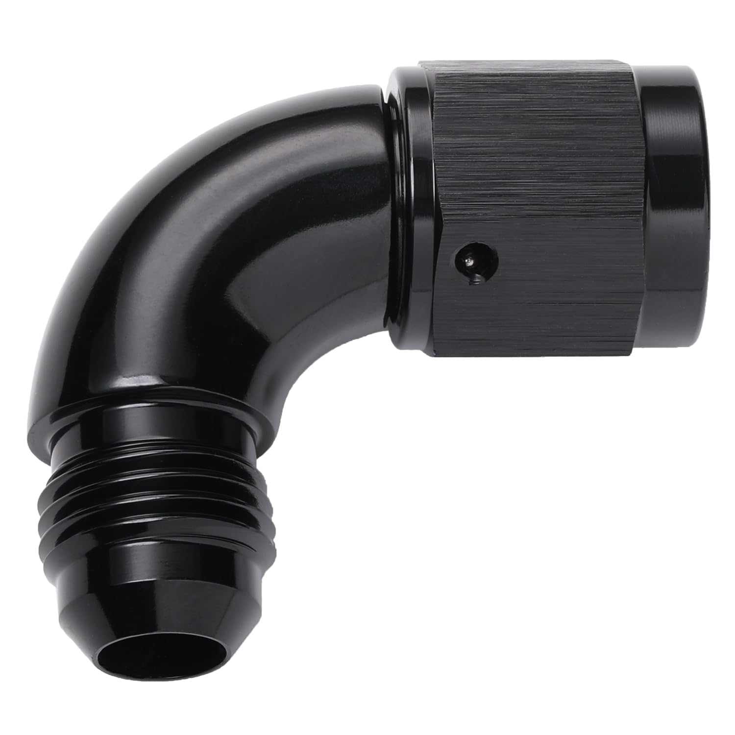 Podavelle 90 Degree 6An Male To 6An Female Swivel Full Flow Fitting Adapter Coupler Aluminum Black