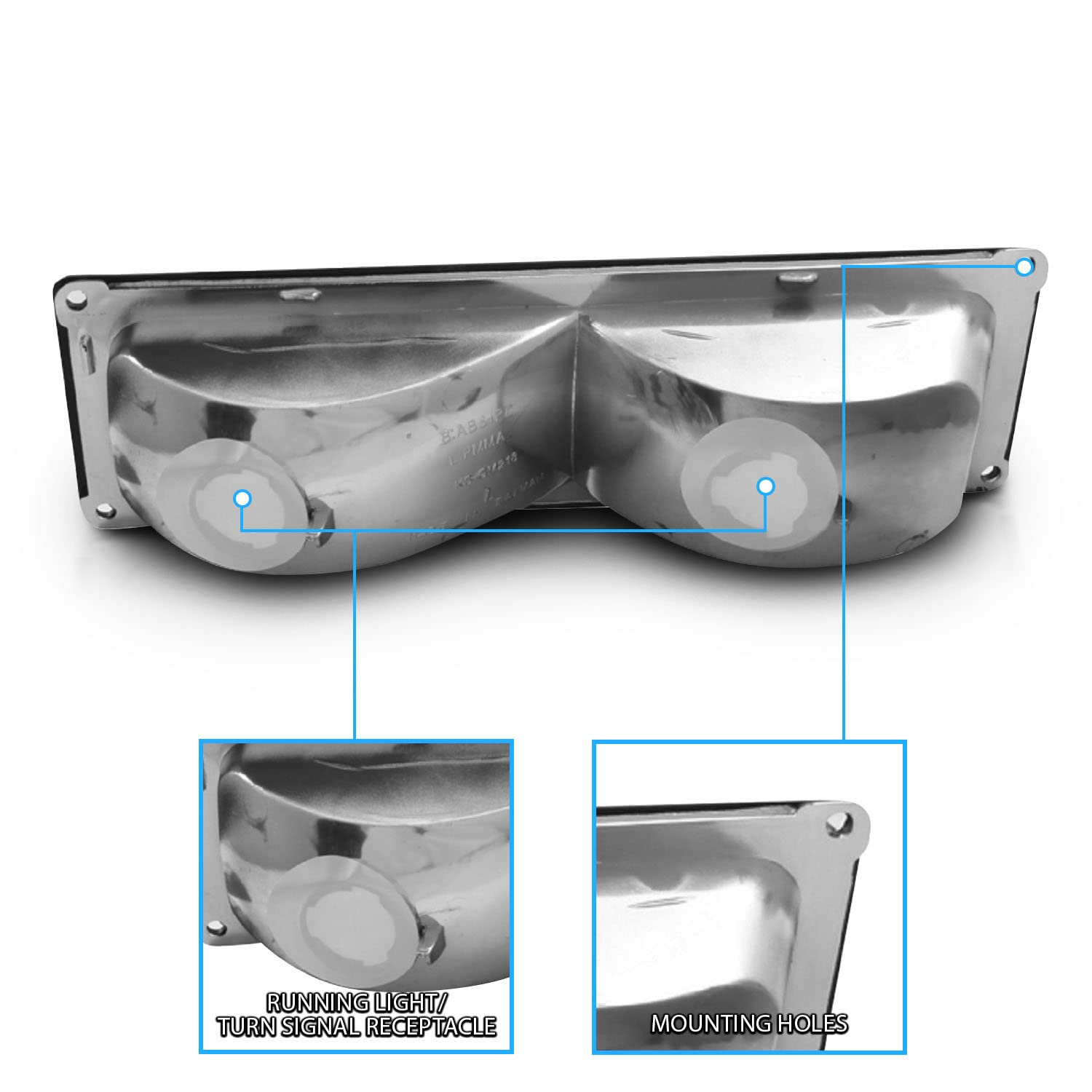Amerilite Replacement Packing Turn Signal Lights Smoke Pair For 88-98 Chevy Full Size - Passenger And Driver Side