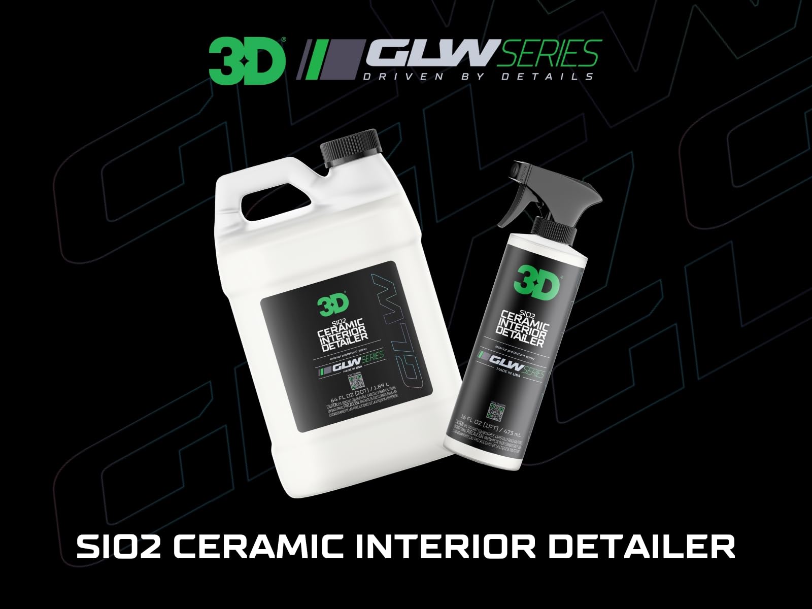 3D SiO2 Interior Detailer, GLW Series | Ultimate Deep Cleaning | Ultra Ceramic Protectant |Safe on Leather, Vinyl, Plastic & Mor