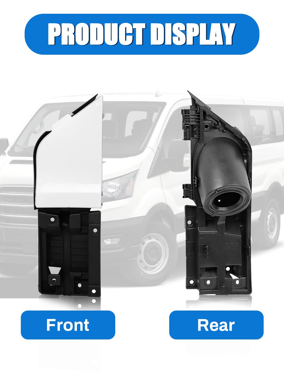 Transit Fuel Door, Transit Gas Door Assembly + White Cover, Compatible with Ford Transit Vans 150 250 350(HD) 2015-2023, Van Fue