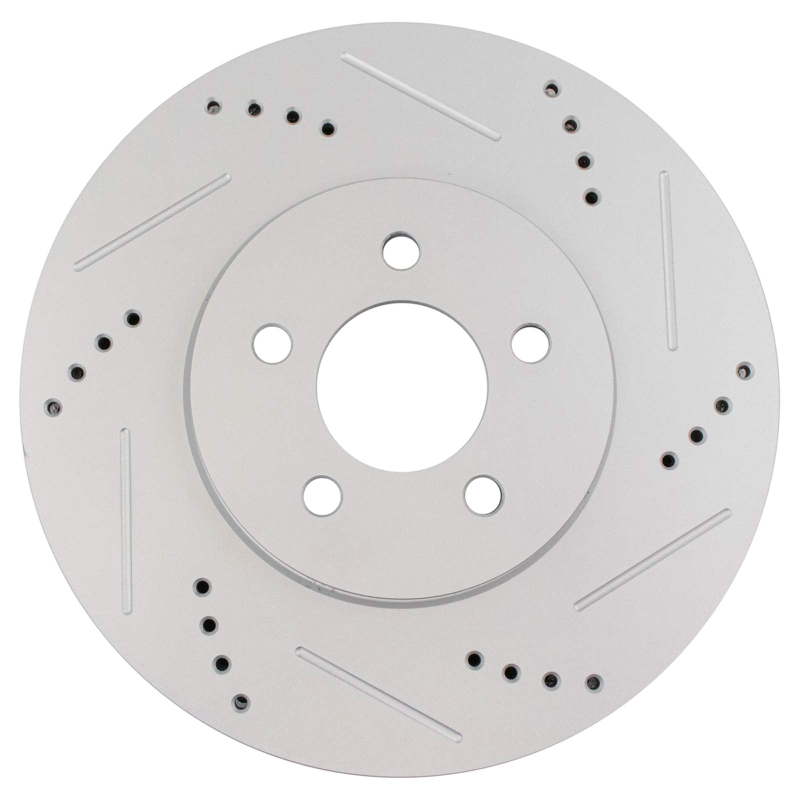 Trq Front Performance Brake Rotors Set Premium G-Coated Cross Drilled & Slotted Compatible With 1994-2004 Ford Mustang