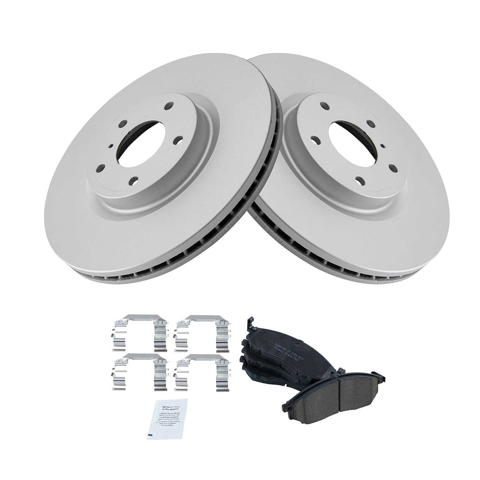 Trq Front Ceramic Disc Brake Pads & G-Coated Rotors Kit For Infiniti Nissan New
