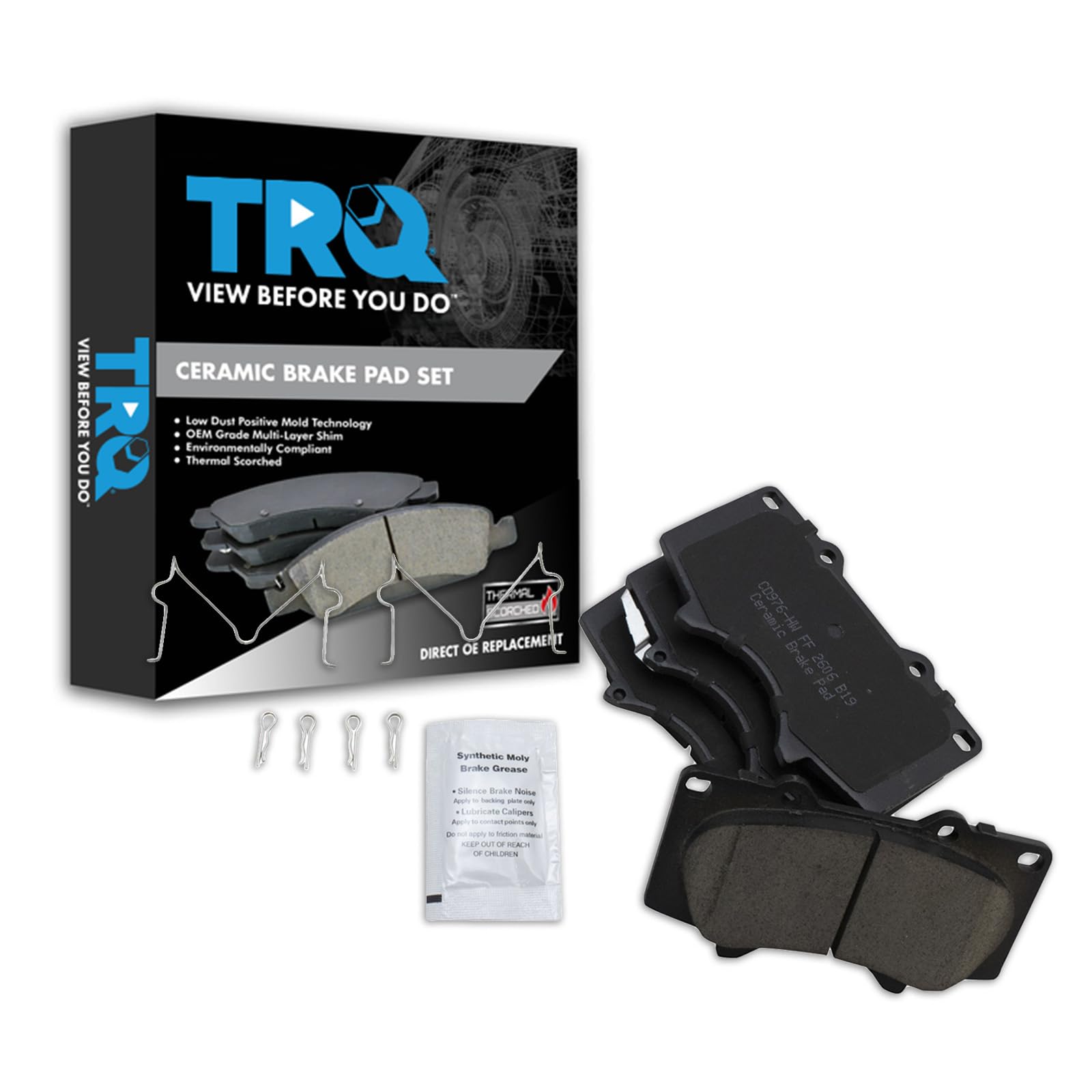 TRQ Front Brake Pads Ceramic Compatible with 2010-2022 Lexus GX460 2003-2009 GX470 2003-2022 Toyota 4Runner 2007-2014 FJ Cruiser