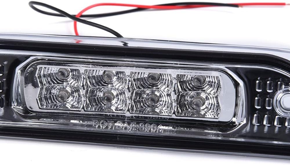 Cheda Third 3D Brake Lights, Compatible With 1999 2000 2001 2002 2003 2004 Jeep Grand Cherokee, Red Lens Clear Housing Led Bar T