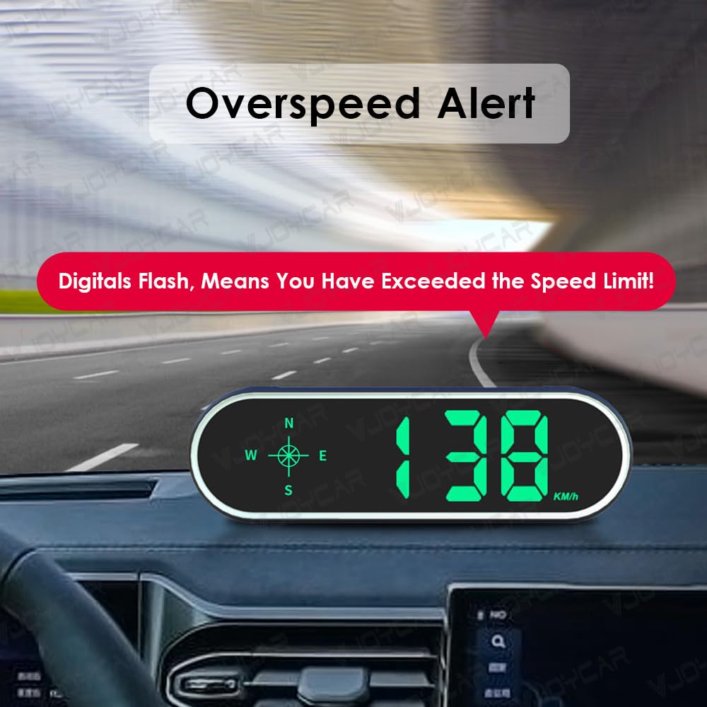 VJOYCAR Speedometer HUD GPS Digital Speed Meter, P20 Model, Colorful Display, USB Plug & Play, MPH/KM/H for Cars & Trucks