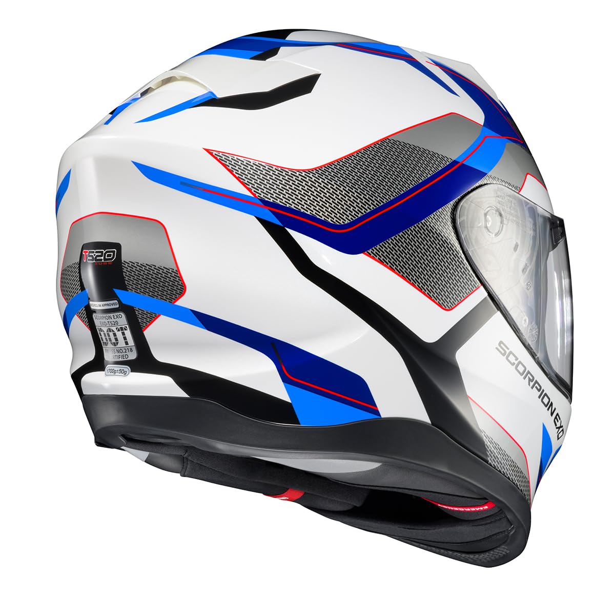 Scorpionexo T520 Full Face Dual Sport Motorcycle Helmet With Bluetooth Ready Speaker Pockets Dot Ece Approved Zuse (White/Blue -