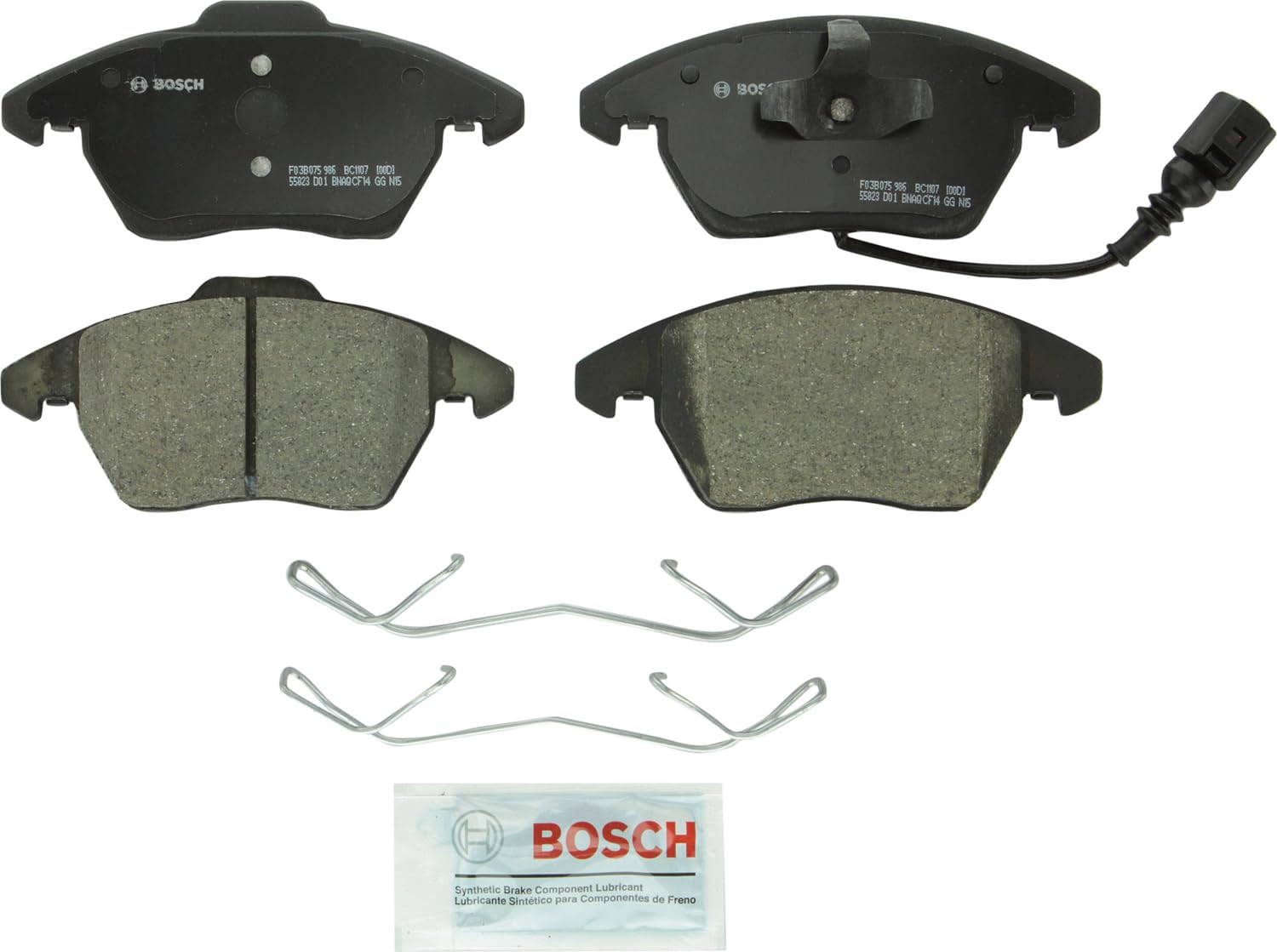 Bosch Bc1107 Quietcast Premium Ceramic Disc Brake Pad Set - Compatible With Select Audi A3, Tt; Volkswagen Beetle, Bora, Cc, Eos