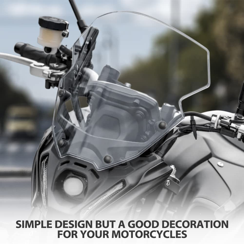 Lorababer 12' Motorcycle Windshield For Mt09 Mt09Sp Mt-09 Sp Fz09 2021 2022 2023 Windscreen Front Wind Deflector With Mounting Bracket, Light Smoke