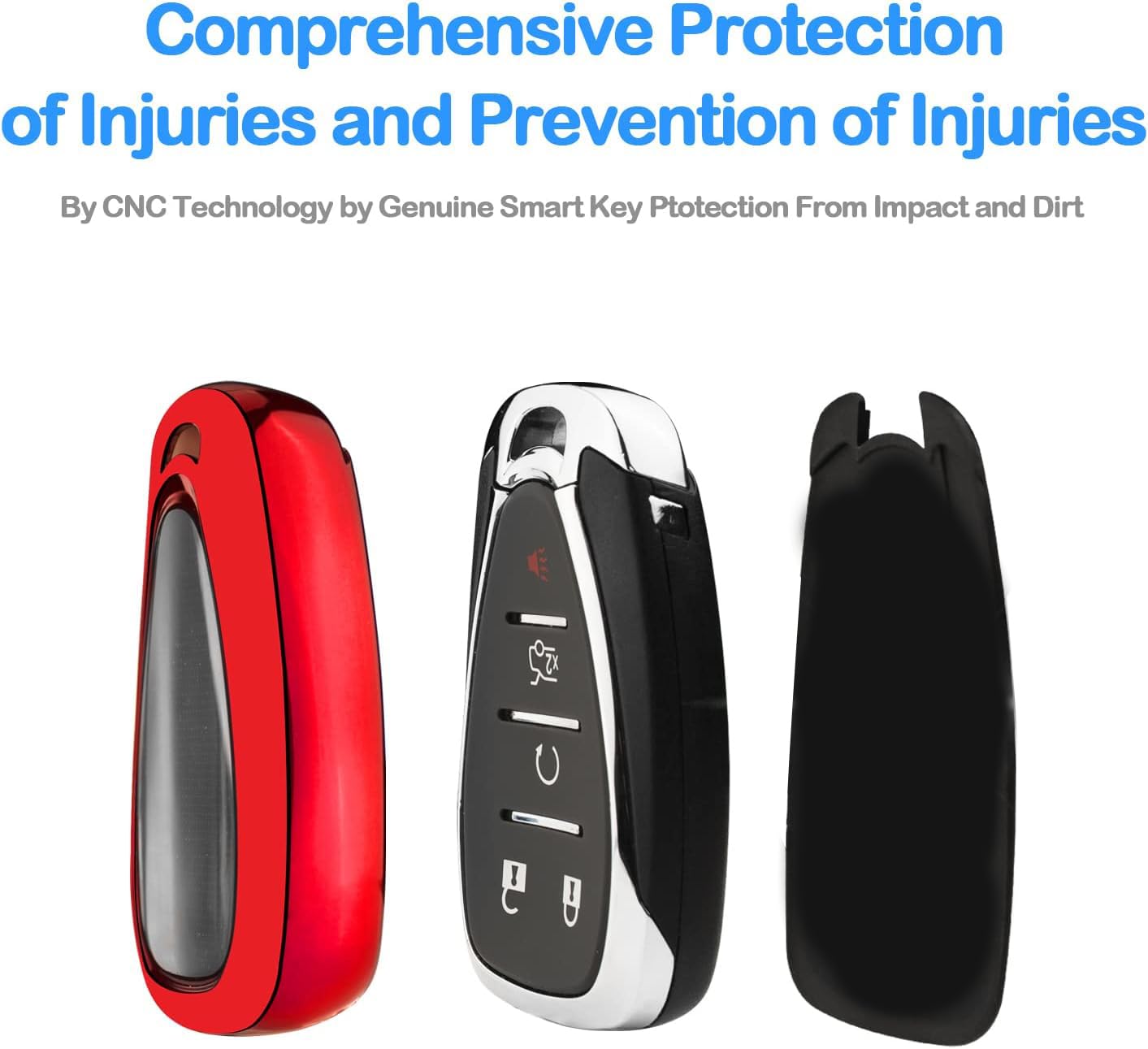 Xiyang Trade For Chevy Key Fob Cover, Key Fob Case Tpu Protector With Key Chain Compatible For Chevy 2023 2022 2021 2020 2019 Ma