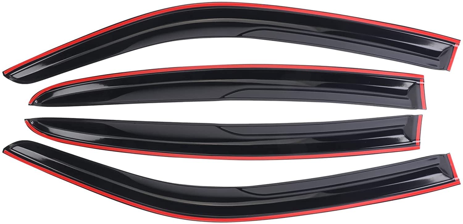 Sontian Tape-On Side Window Visor Deflector Rain Guard Set For 2011-2022 Dodge Charger Side Window Visor Rain Sun Wind Deflector