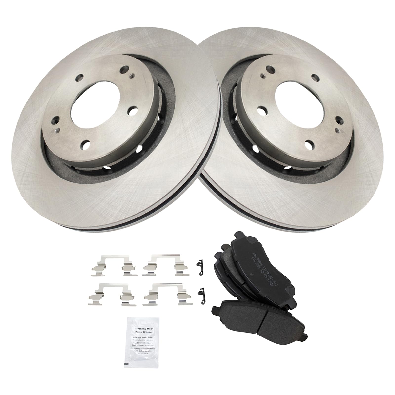 Trq Front Brake Pad & Rotor Kit Brake Pads Brake Rotor Semi-Metallic Compatible With 2005-2006 Mitsubishi Outlander