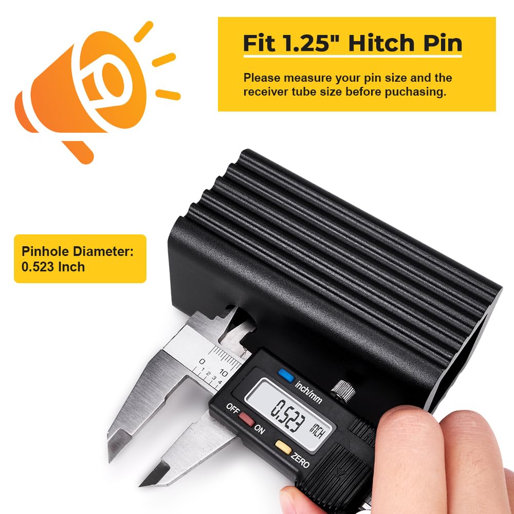 BougeRV 2 inches to 1-1/4 inches Trailer Hitch Adapter 2 inches to 1.25 inches Hitch Adapter Insert Sleeve Receiver Converter fo