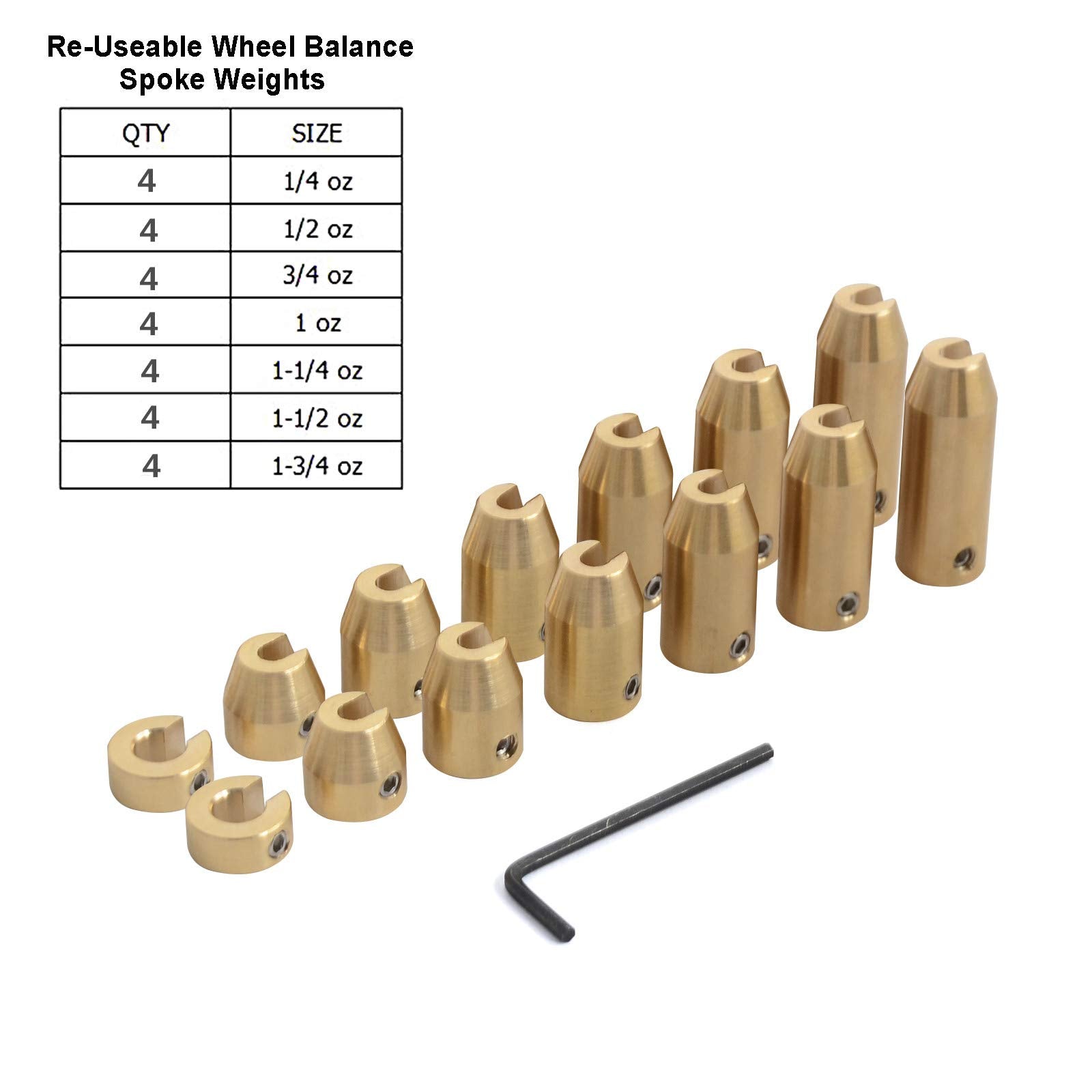 Nicecnc Motorcycle 28 Pack Reusable Brass Wheel Spoke Balance Weights Refill Kits For Super Moto,Dual Sport,Metric Cruisers,Vint