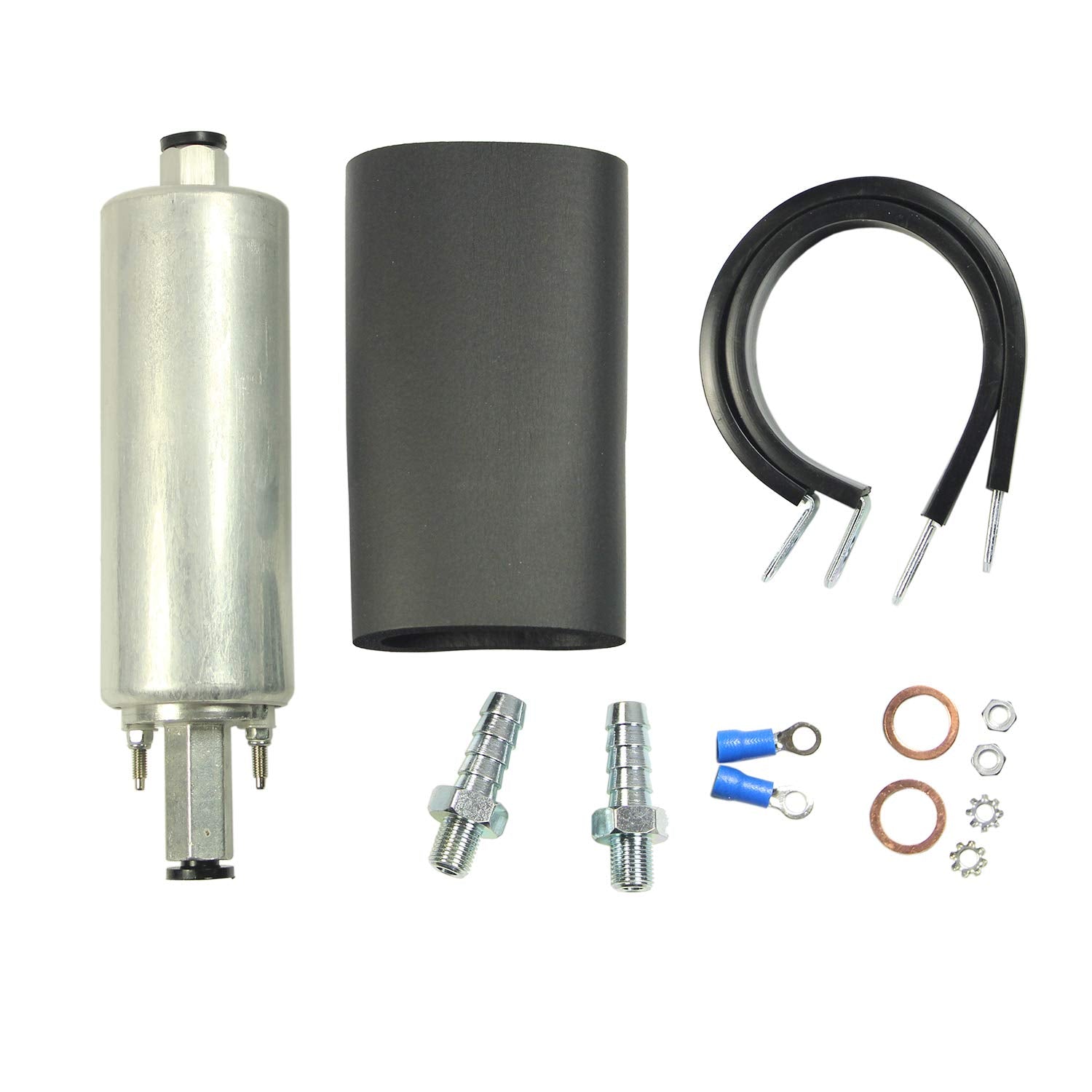 High Flow & Pressure External Inline 255LPH Fuel Pump With Installation Kit Replacement For GSL392, GSL392-400-939, GSL392400939