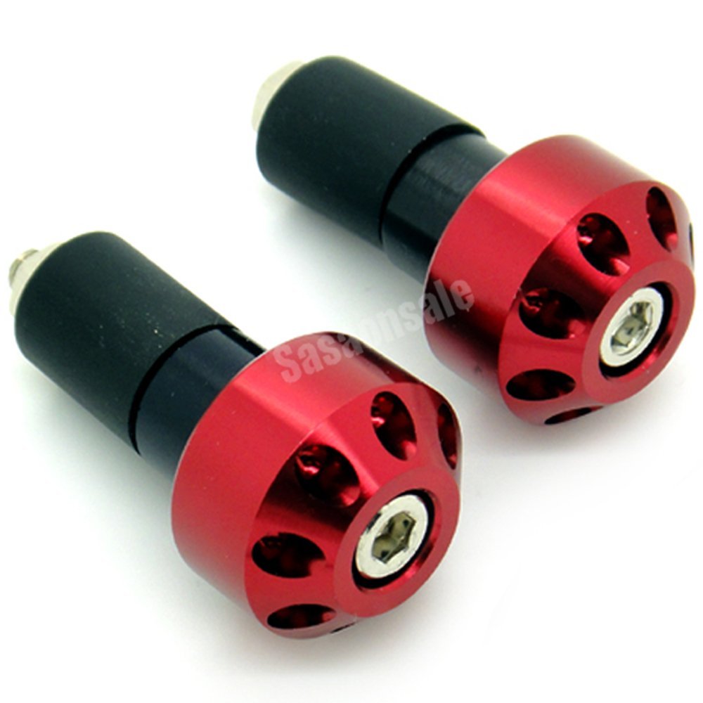 [Gt-Speed] Compatible/Replacement For Red Cnc Motorcycle Bar Ends 7/8' Handlebar Grips Plugs Cap