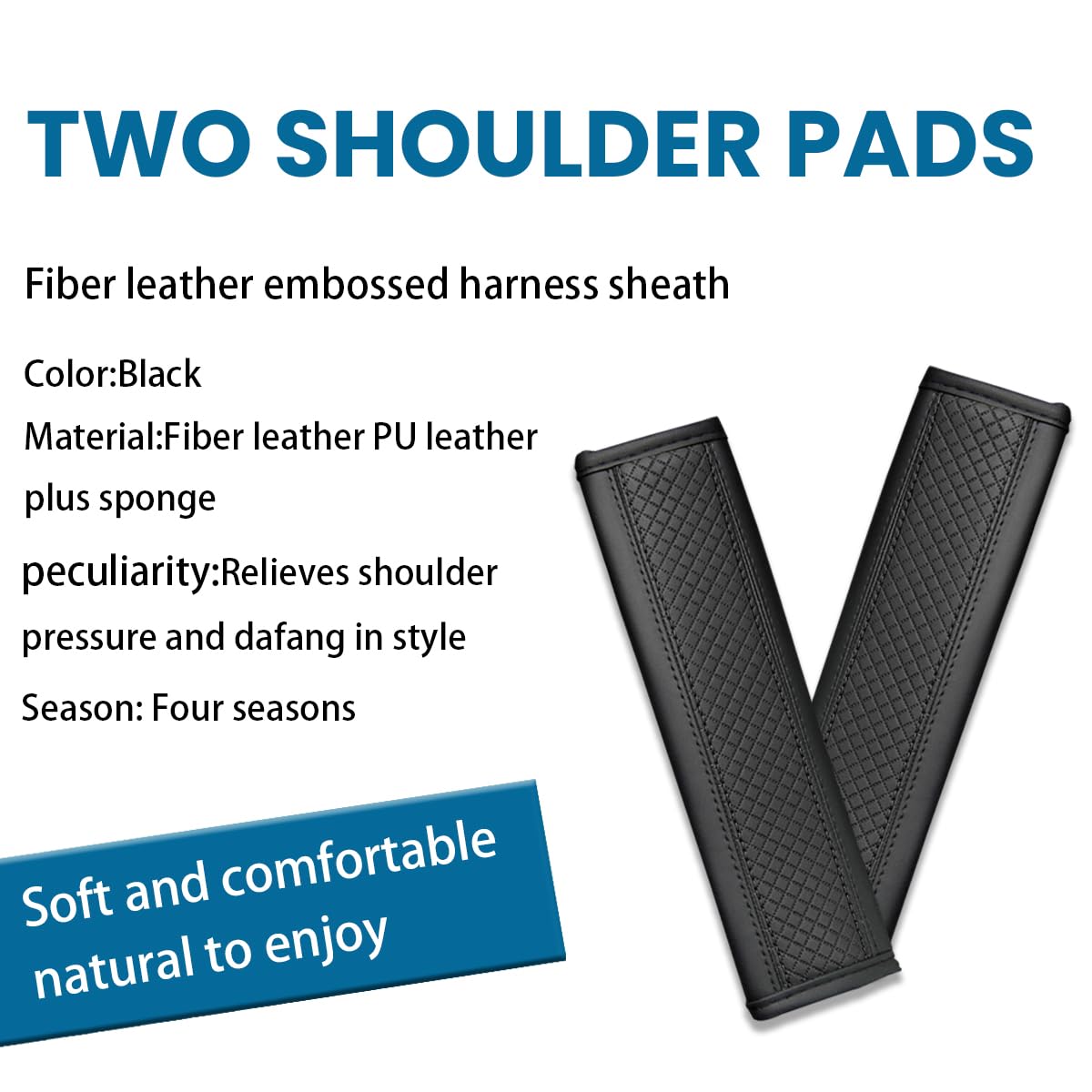 Osilly Car Seat Belt Pads, 2 Pack Fiber Leather Seatbelt Shoulder Strap Covers, More Comfort Driving & Protect Your Neck, Univer