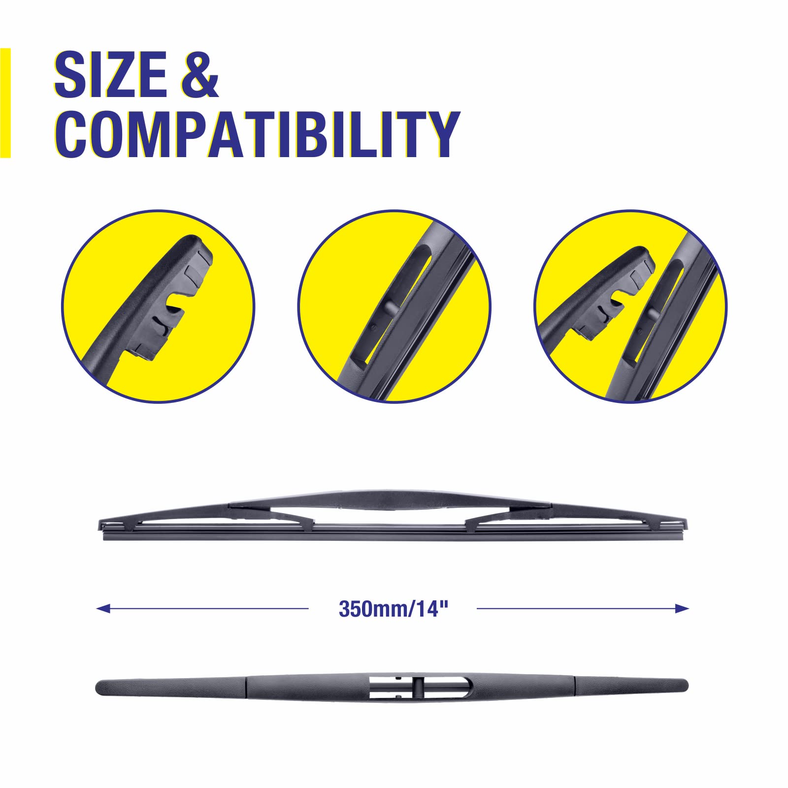3 Wipers 26''/17''/14'' Replacement For Honda Crv 2011 2010 2009 2008 2007(Set Of 3), 26 Inch+17 Inch Windshield Wiper Blades Wi