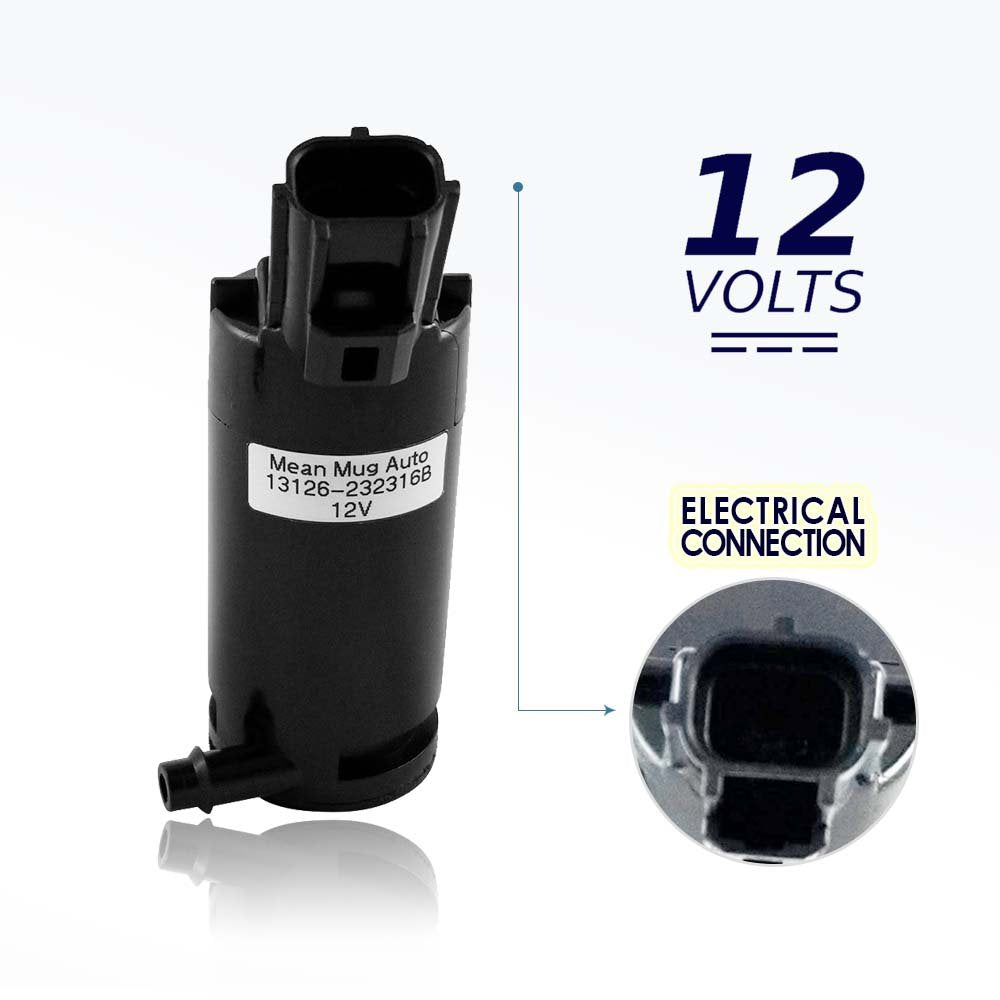 Mean Mug Auto 13126-232316B Windshield Washer Pump w/Grommet - Compatible with Ford, Lincoln, Mazda, Mercury - Replaces OEM #: 8