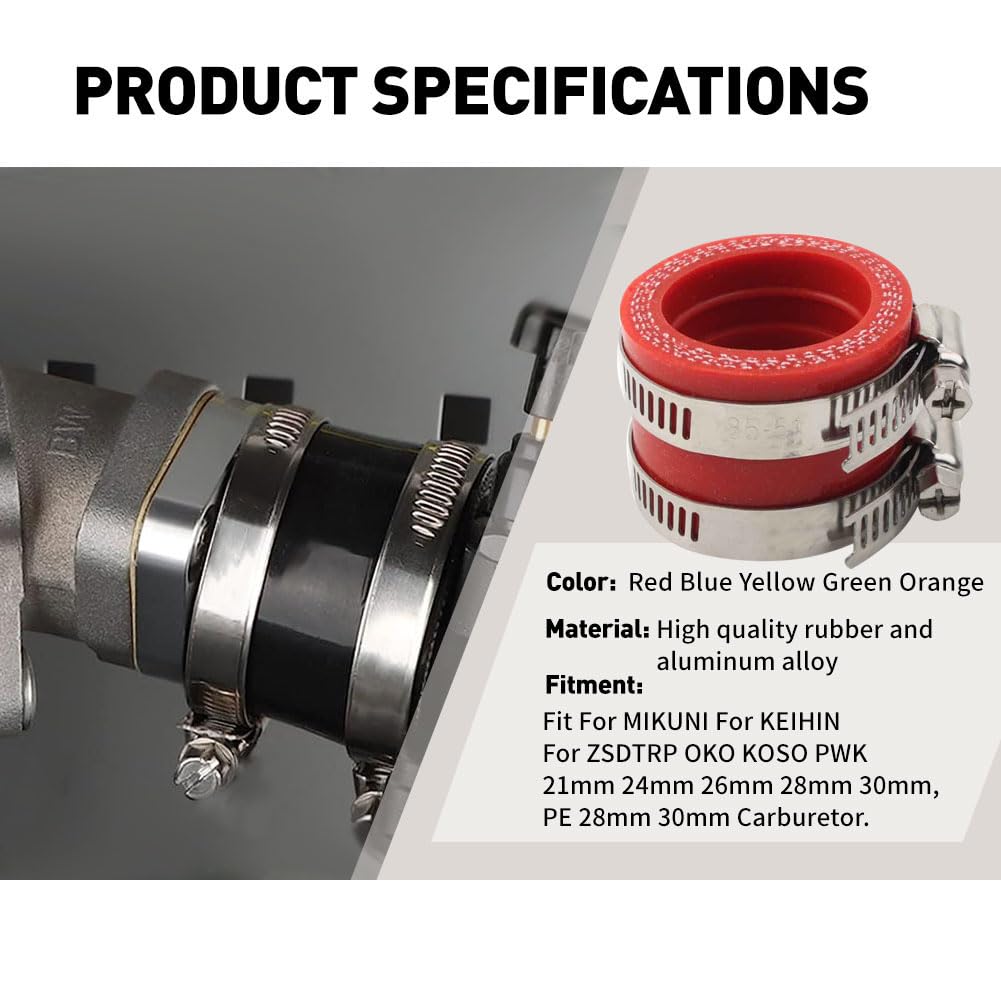 Three T 35 Mm Carburetor Rubber Adapter Intake Manifold, Air Intake Pipe Adapter Boot Joint Interfacer,For Mikuni For Keihin Oko